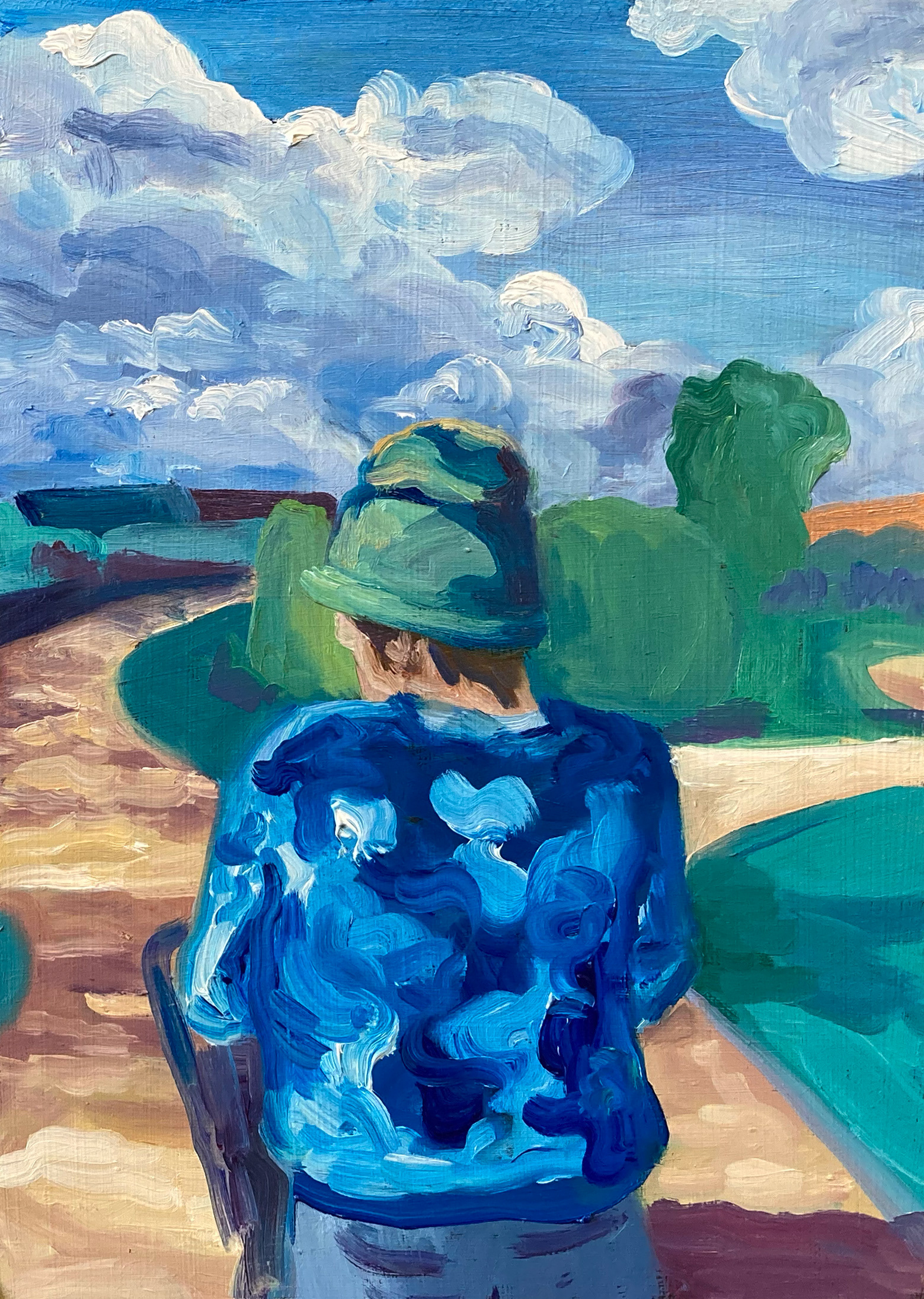 Cloudy, oil on wood, 20,5 x 29,2 cm, 2022