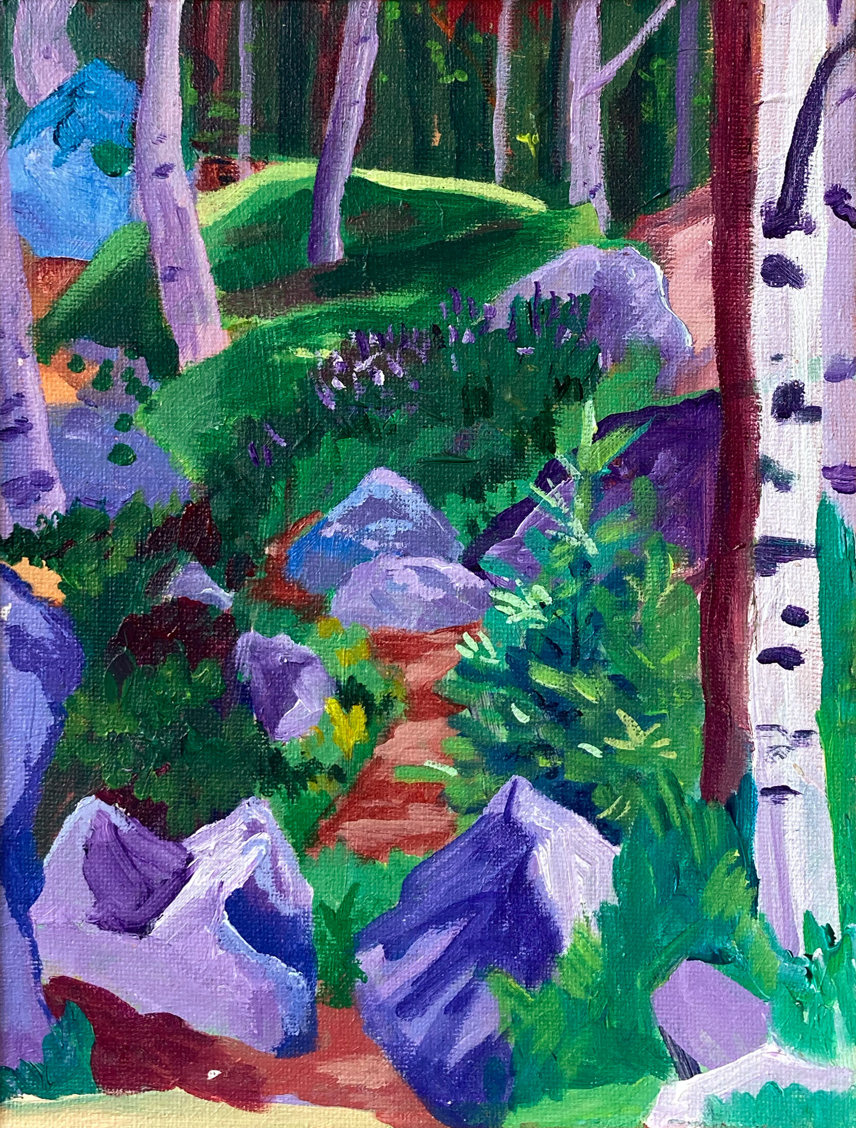 Zweden Padje, acylic on canvas, 18 x 24 cm, 2022