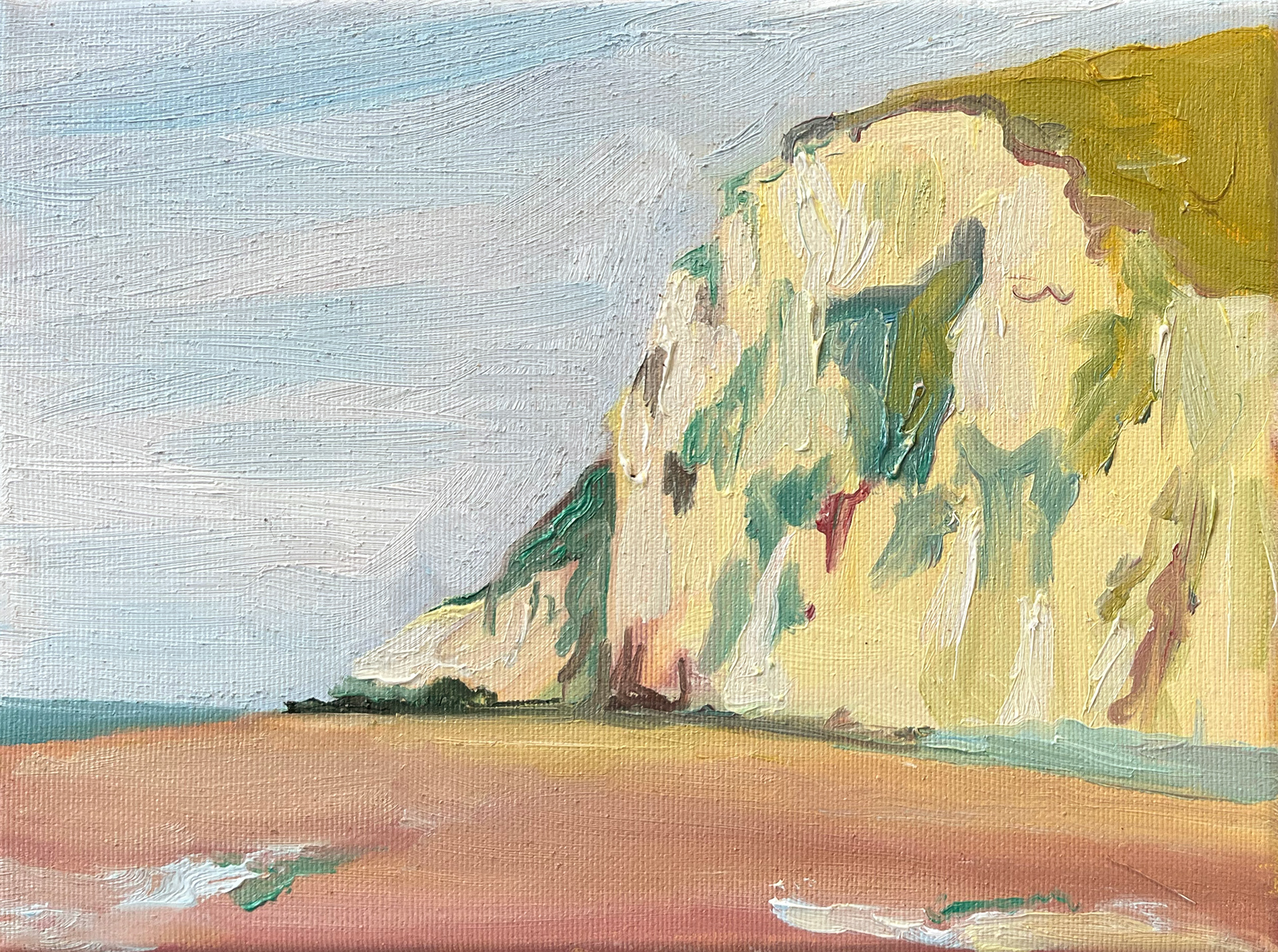 L'Heure Dorée au Cap Blanc-Nez, oil on canvas, 18 x 24 cm, 2022