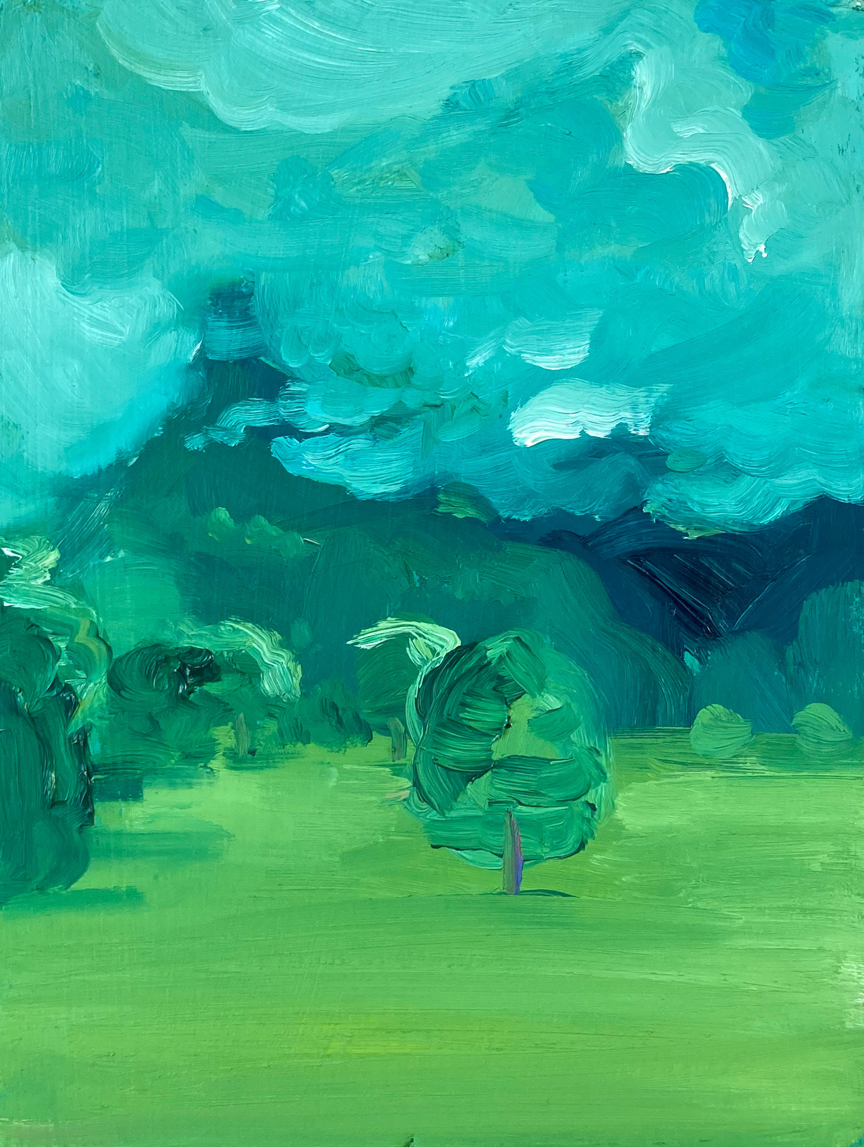 Fog, oil on wood, 15 x 20,5, 2023