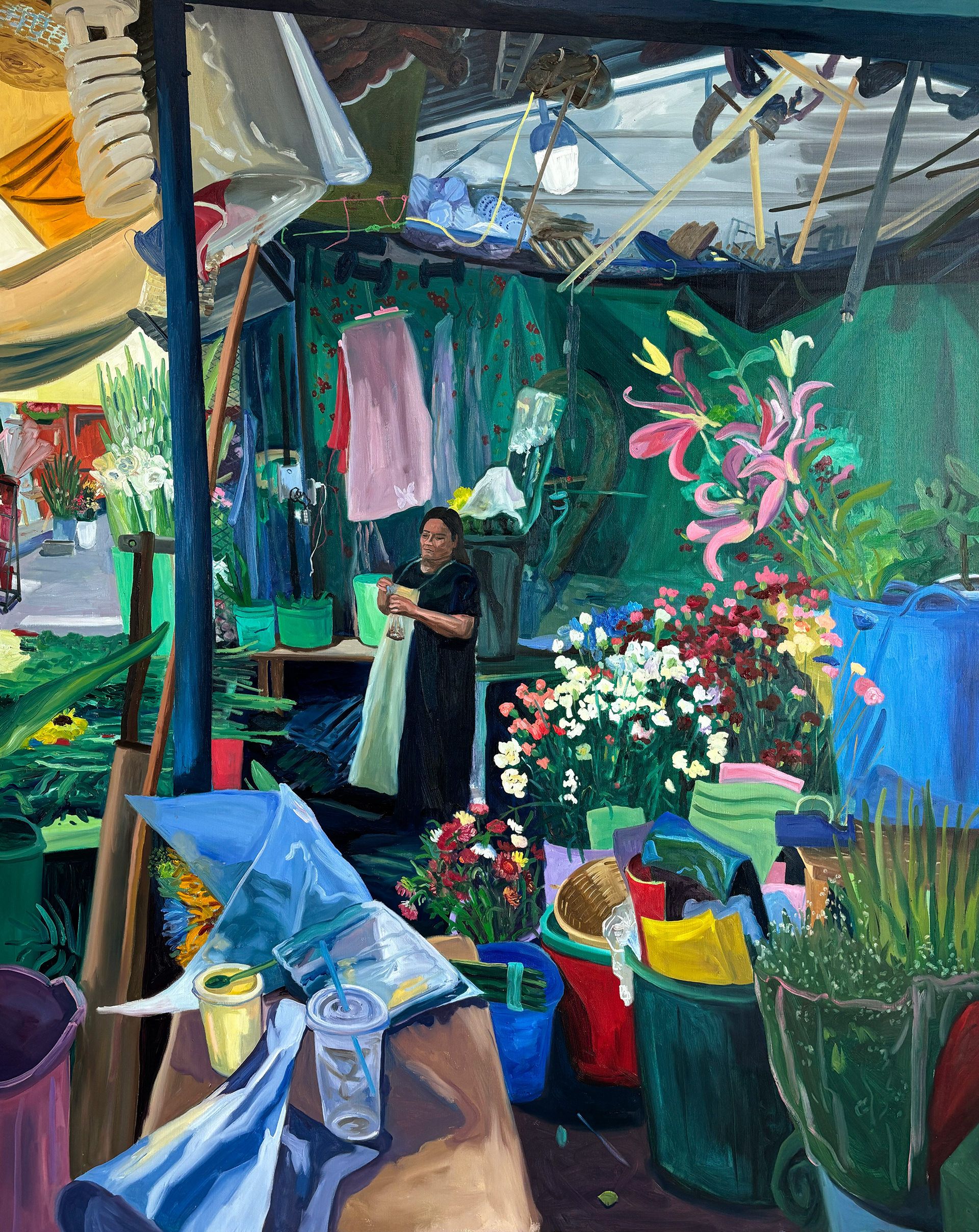 Flower Market, oil on canvas, 160 x 200 cm