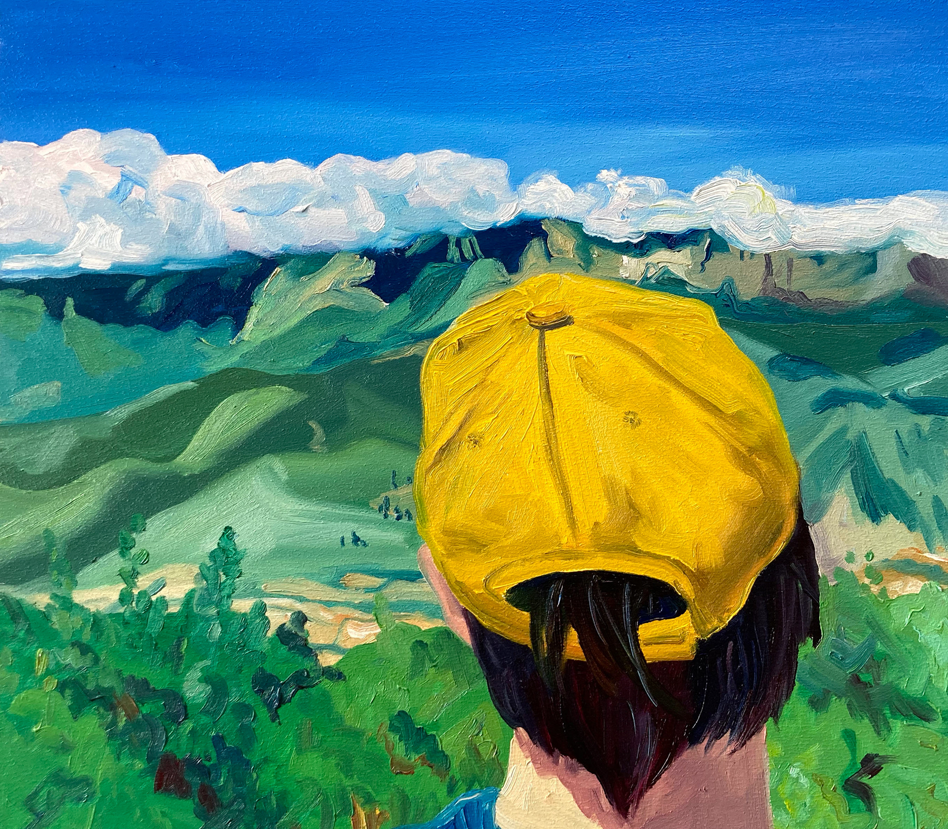 Looking Forward, oil on MDF, 35 x 40 cm, 2021