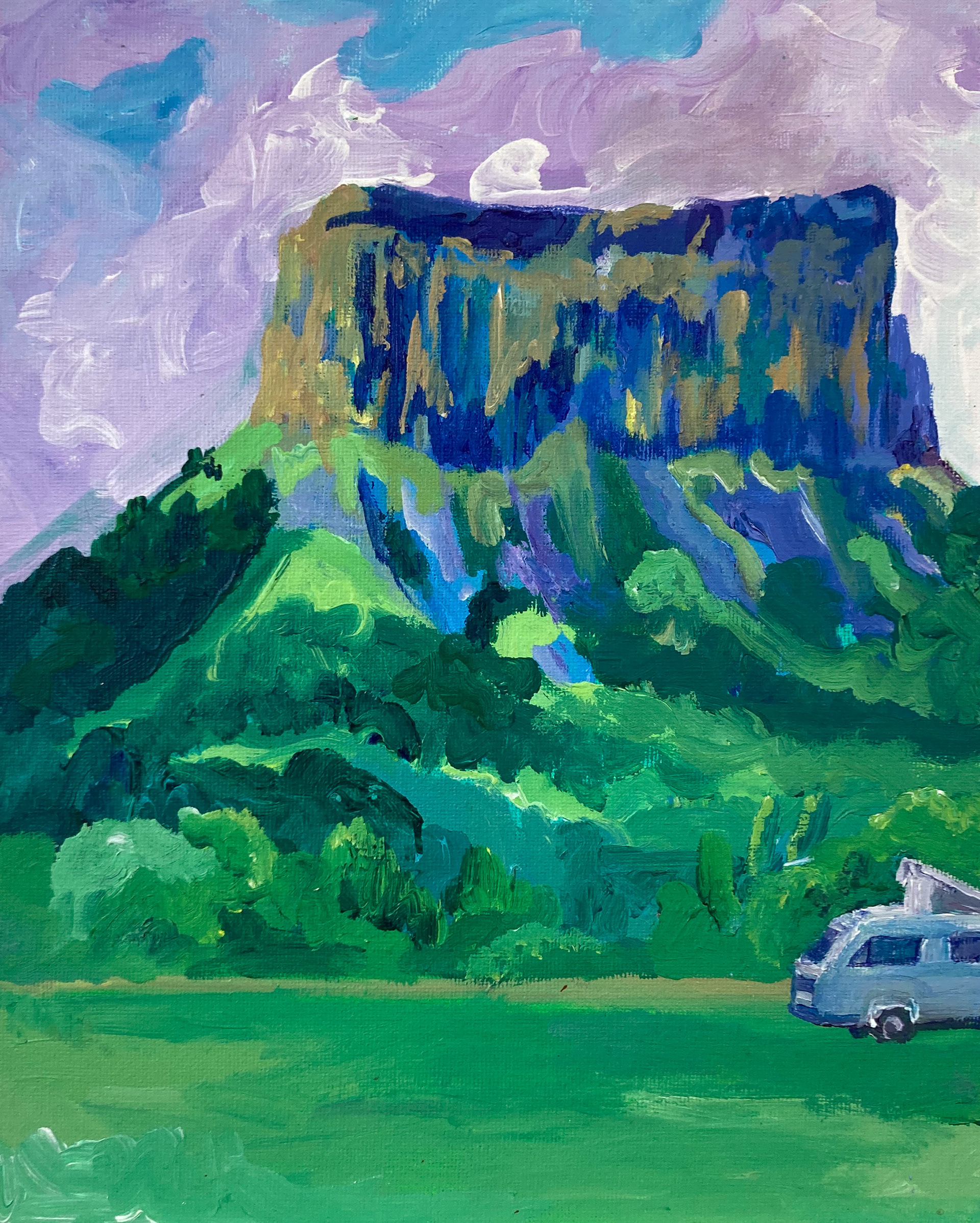 Tafelberg Frankrijk, acrylic on cardboard, 24 x 30 cm