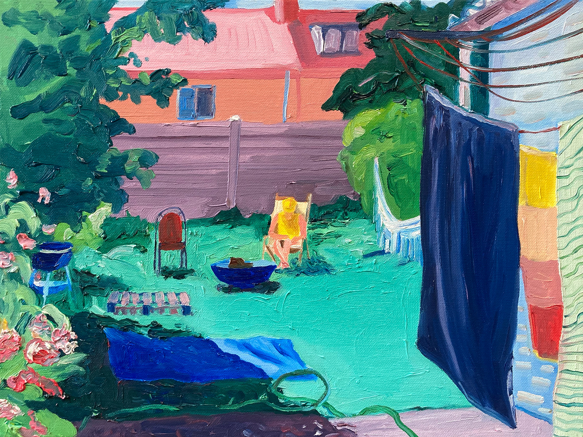 Sophie in Tuin 2, oil on canvas, 30 x 40 cm, 2021