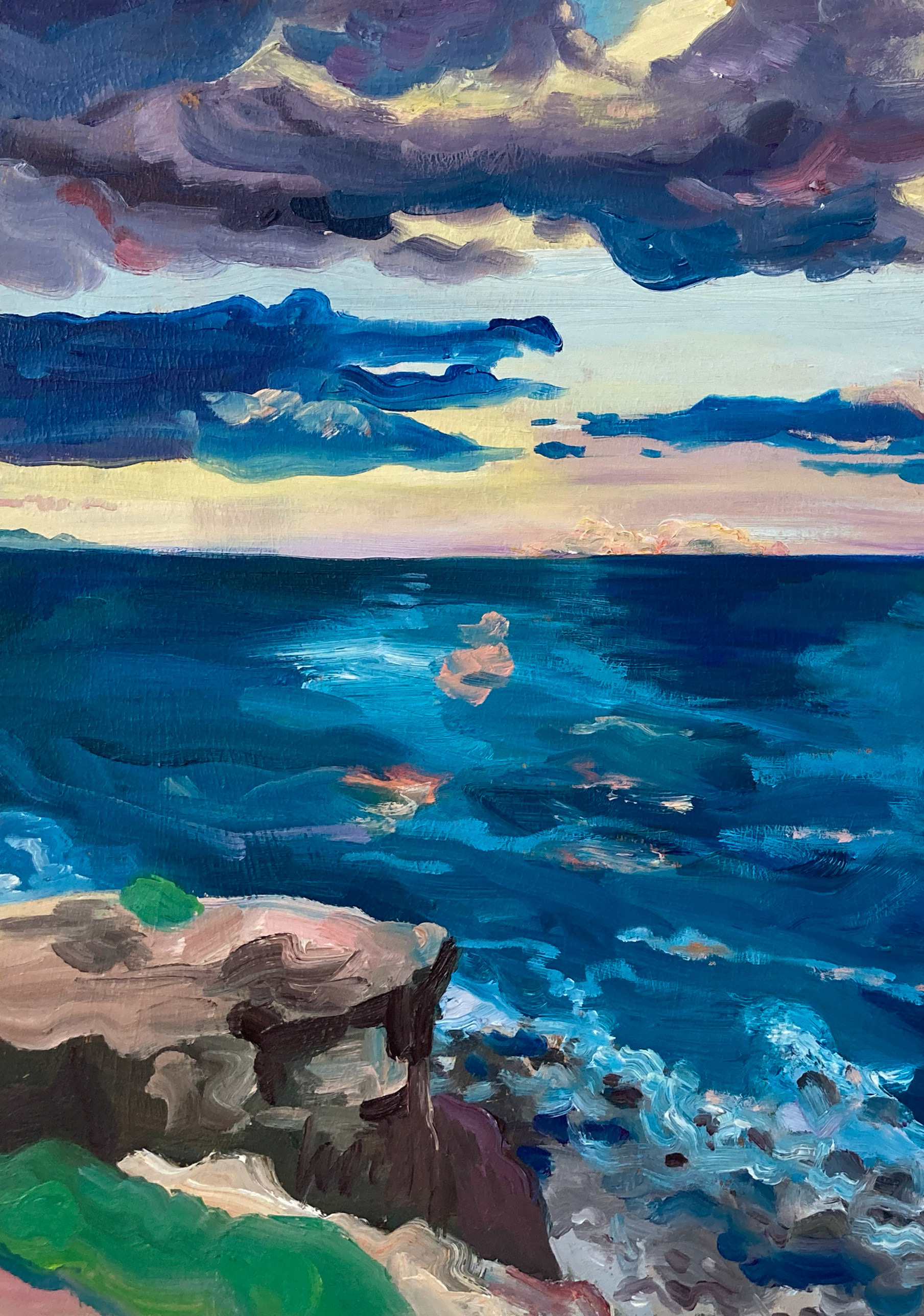 Purple Sea of Doubt, oil on wood, 21,5 x 30,5 cm, 2022