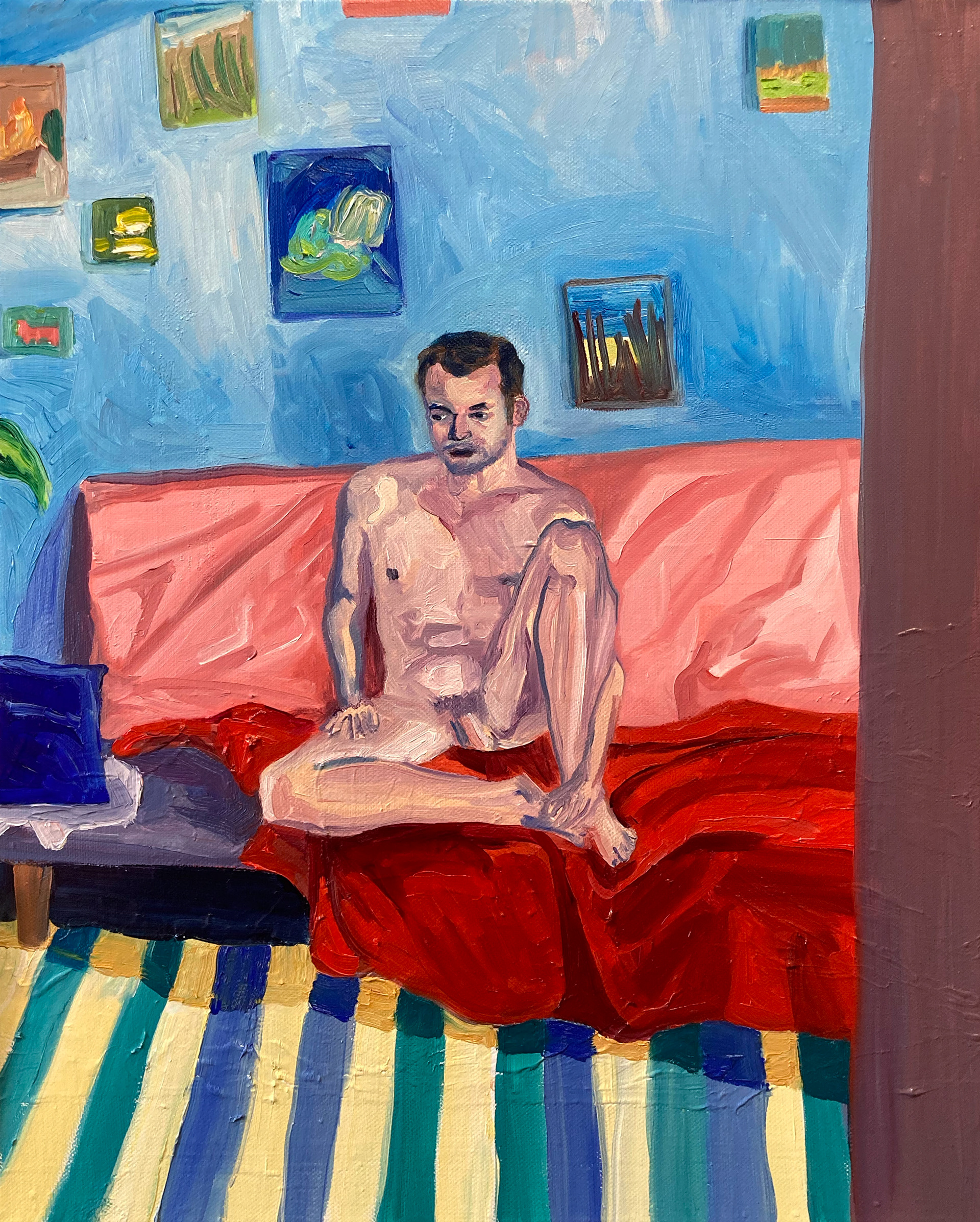 Bram geel tapijt, oil on canvas, 40 x 50 cm, 2021