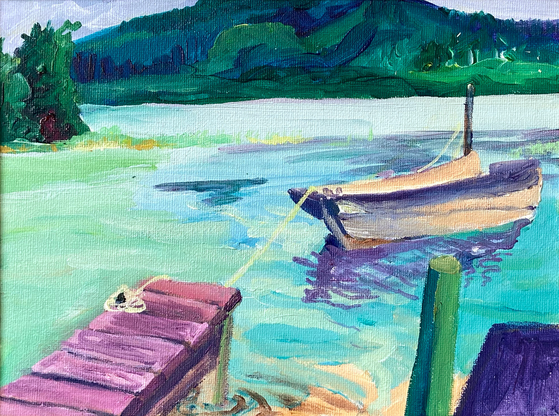 Zweden Bootje, acylic on canvas, 24 x 18 cm, 2022