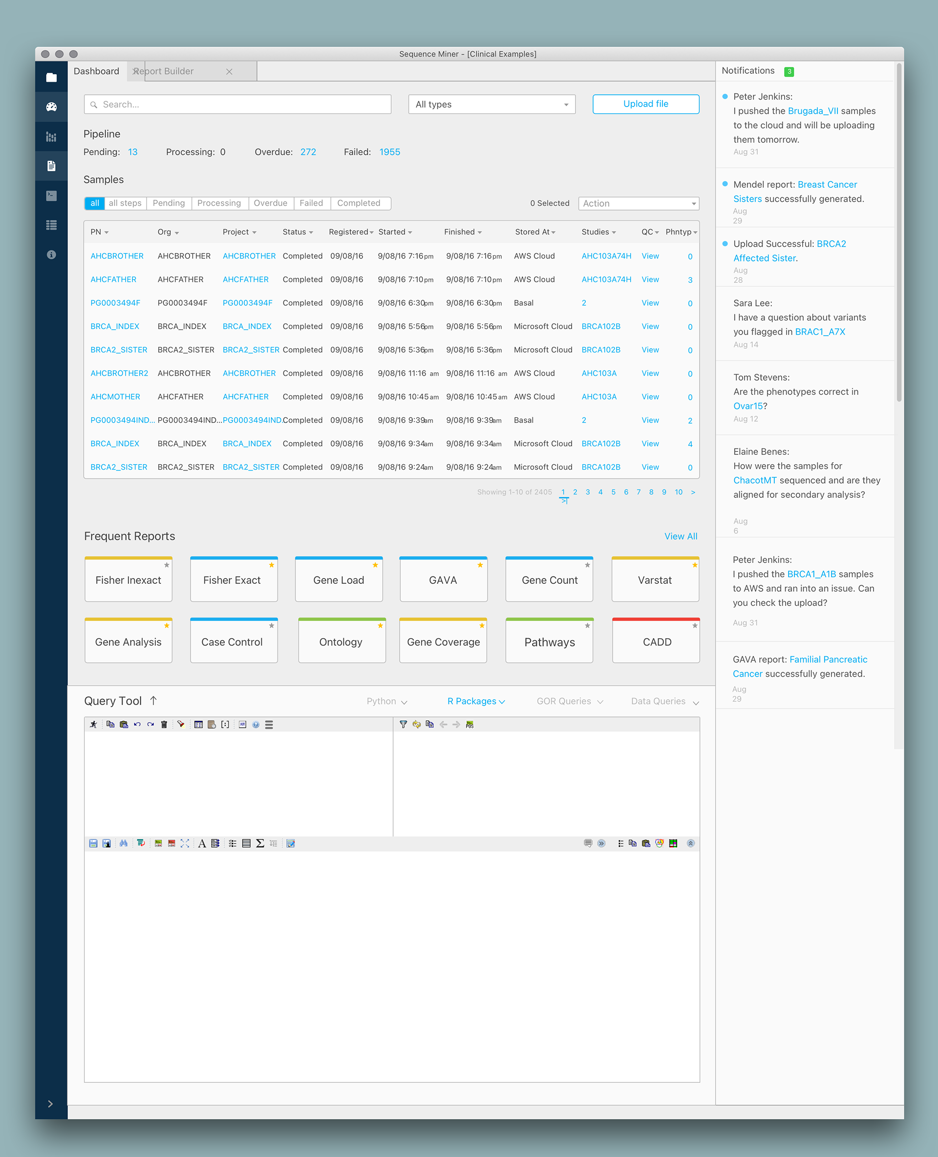 Sequence Miner Dashboard Query