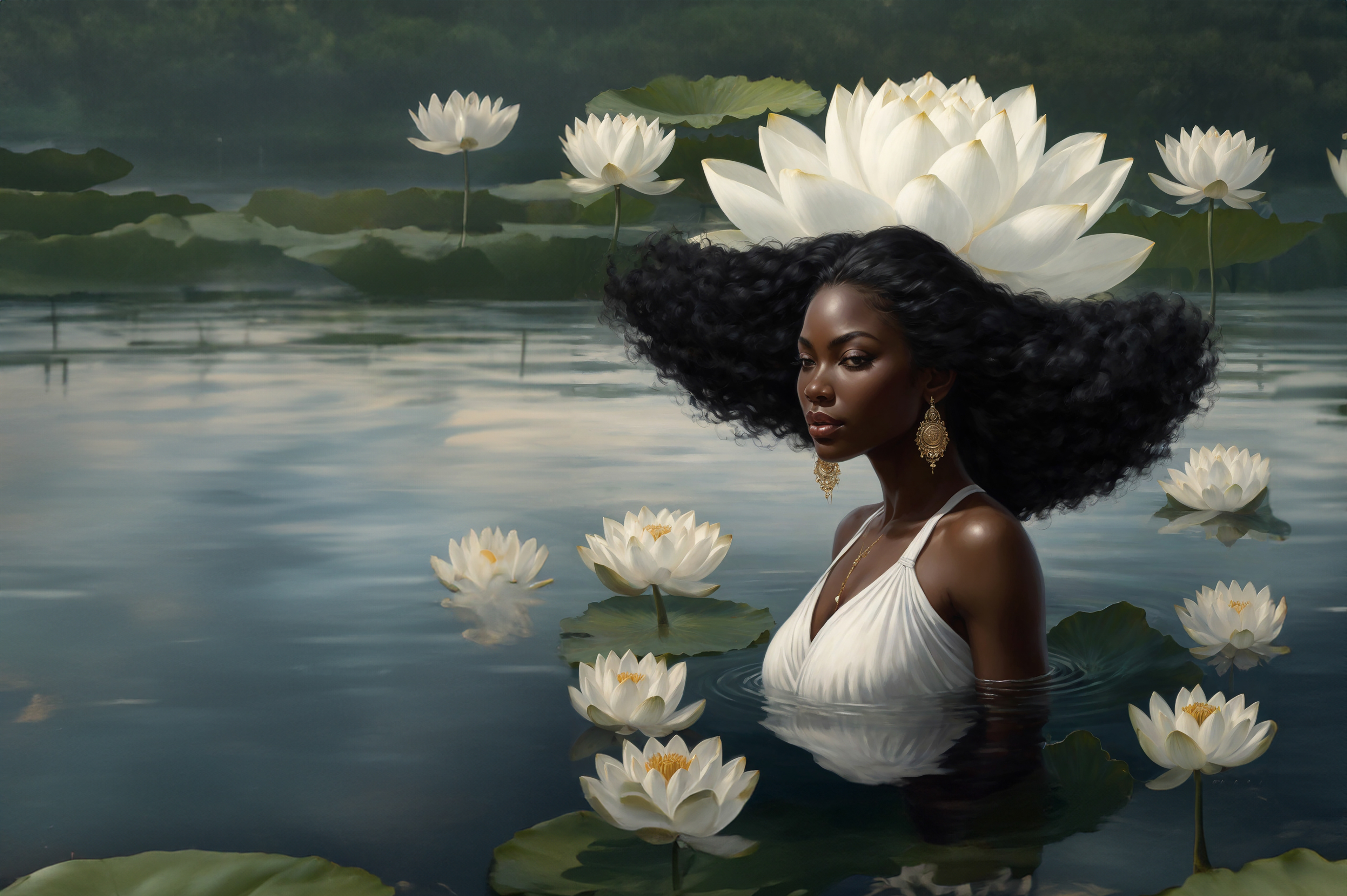 Statt Lotuskleid ein perfekter Kopfschmuck