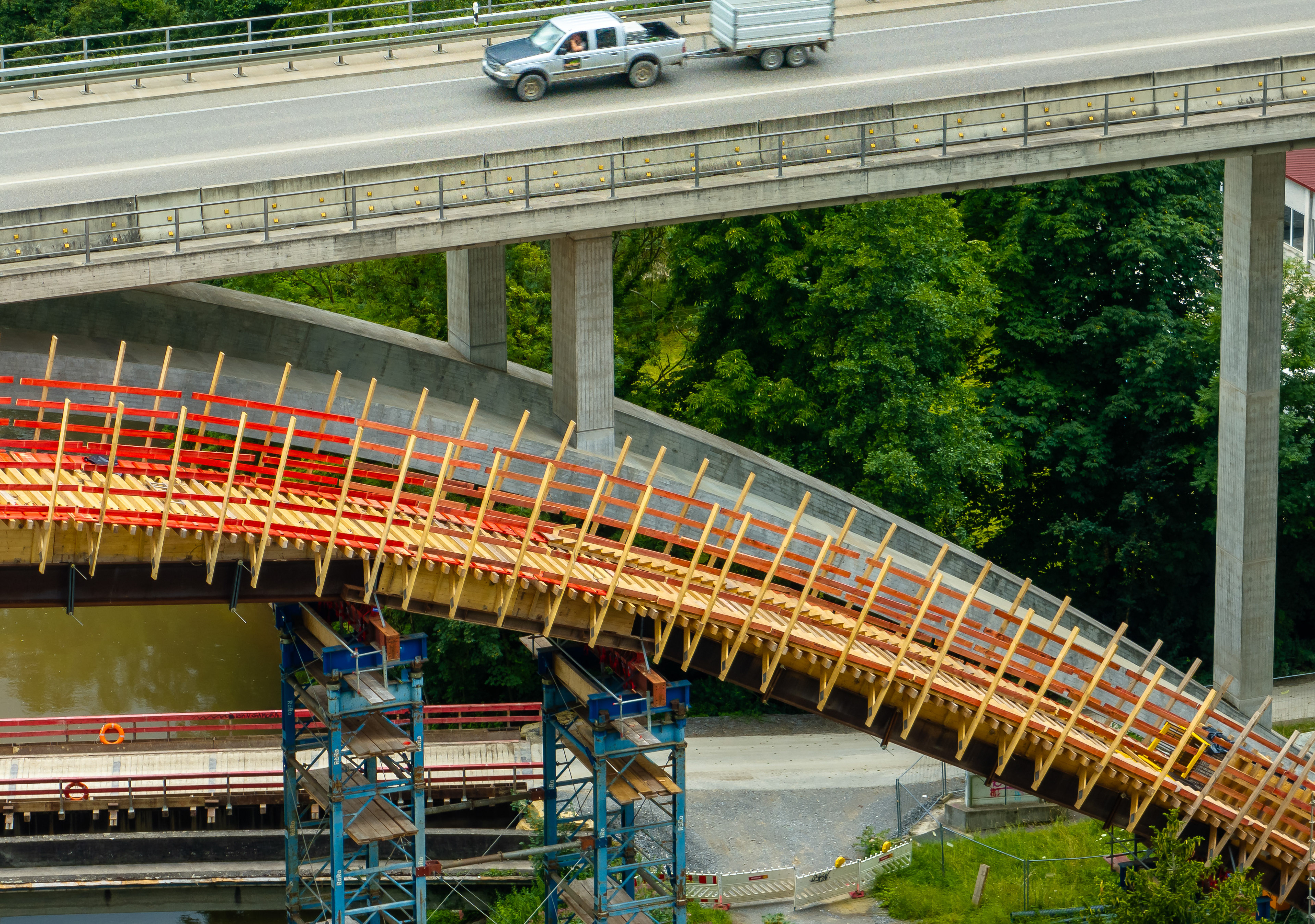 Murrtalviadukt II im Juli 2024 - Schalung Brückenbogen