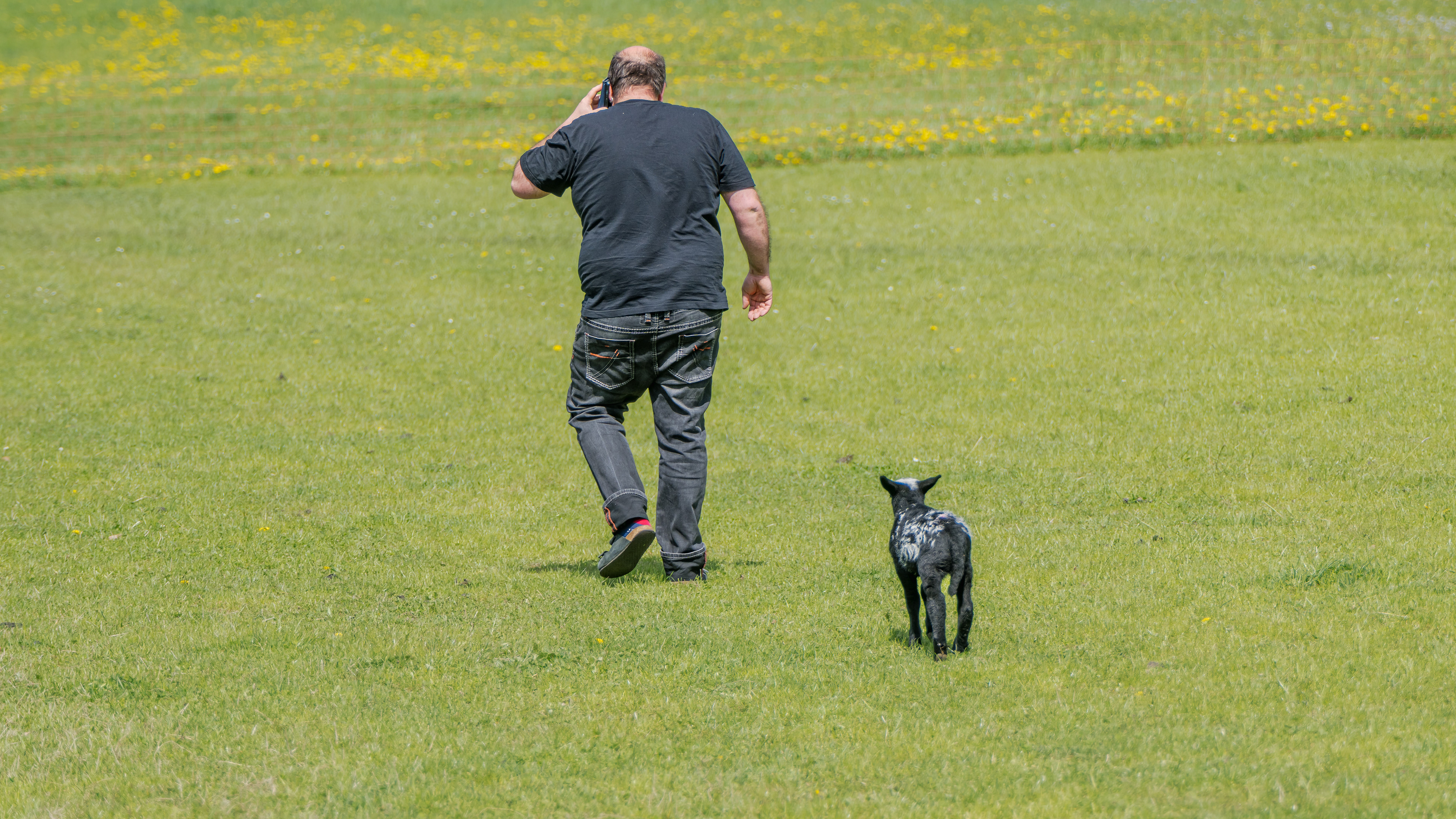 Tobias und sein Flaschenlamm am 20.04.2025