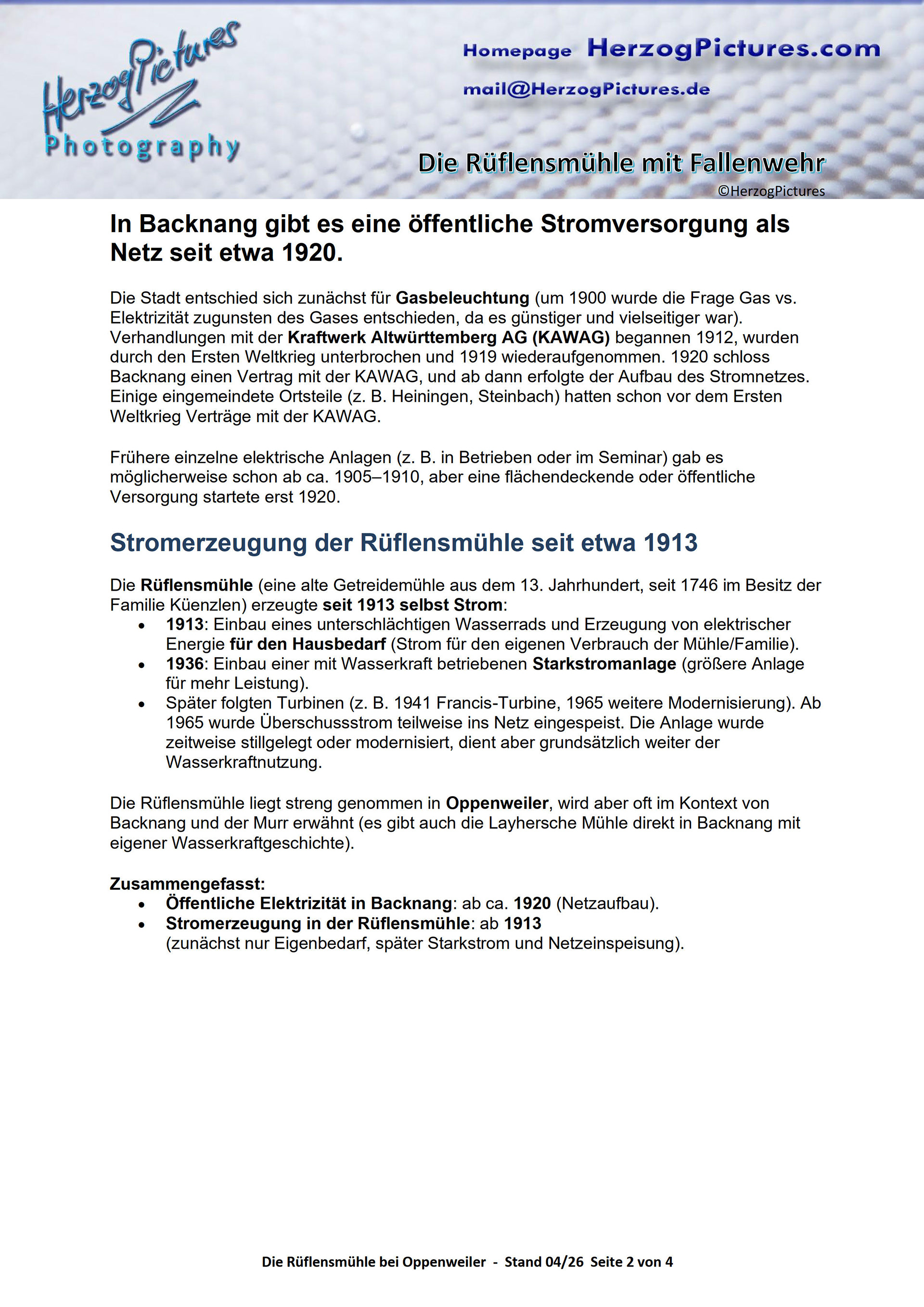 Fakten zur Stromversorgung 
