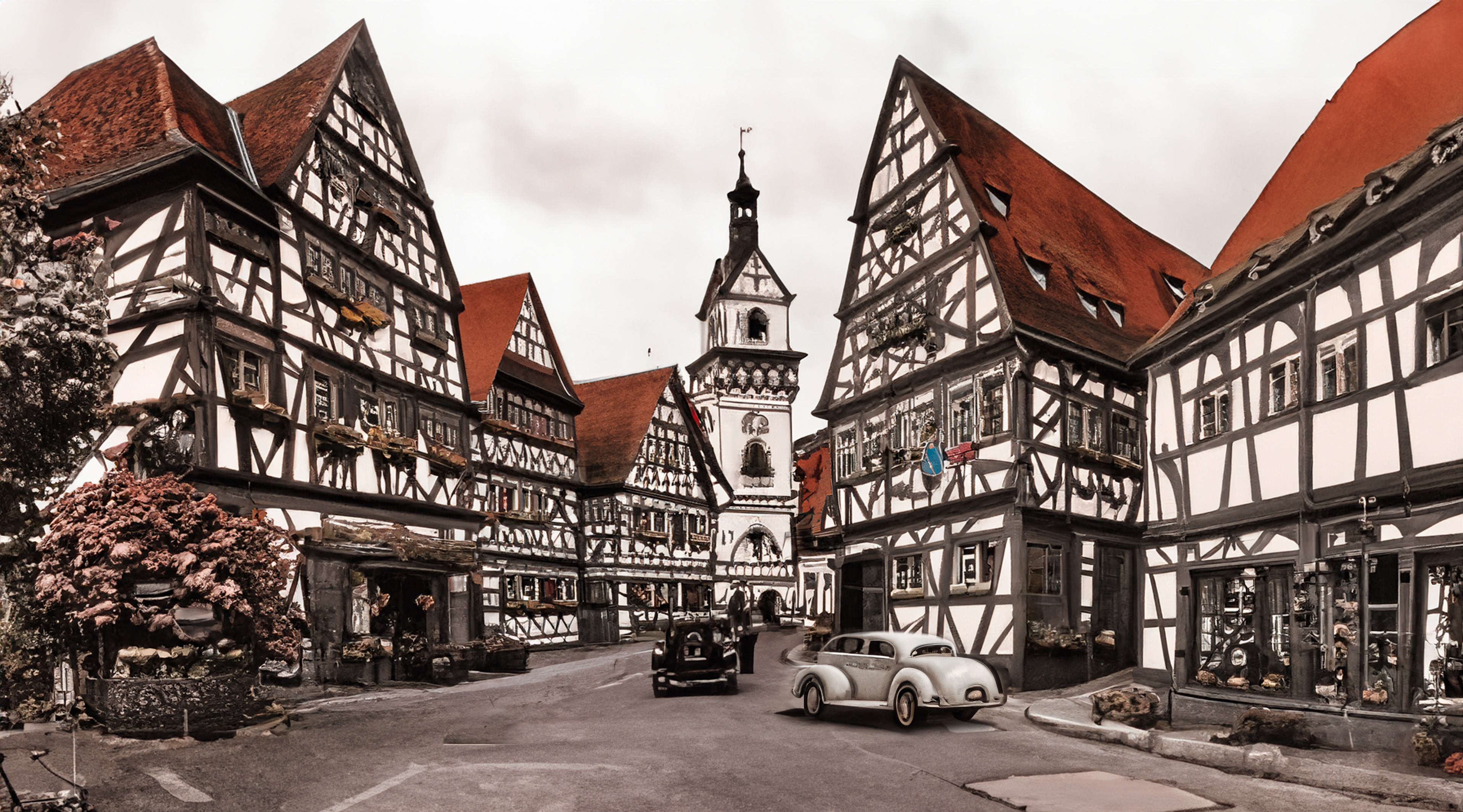 Photoshop KI - streetscene of 1920 