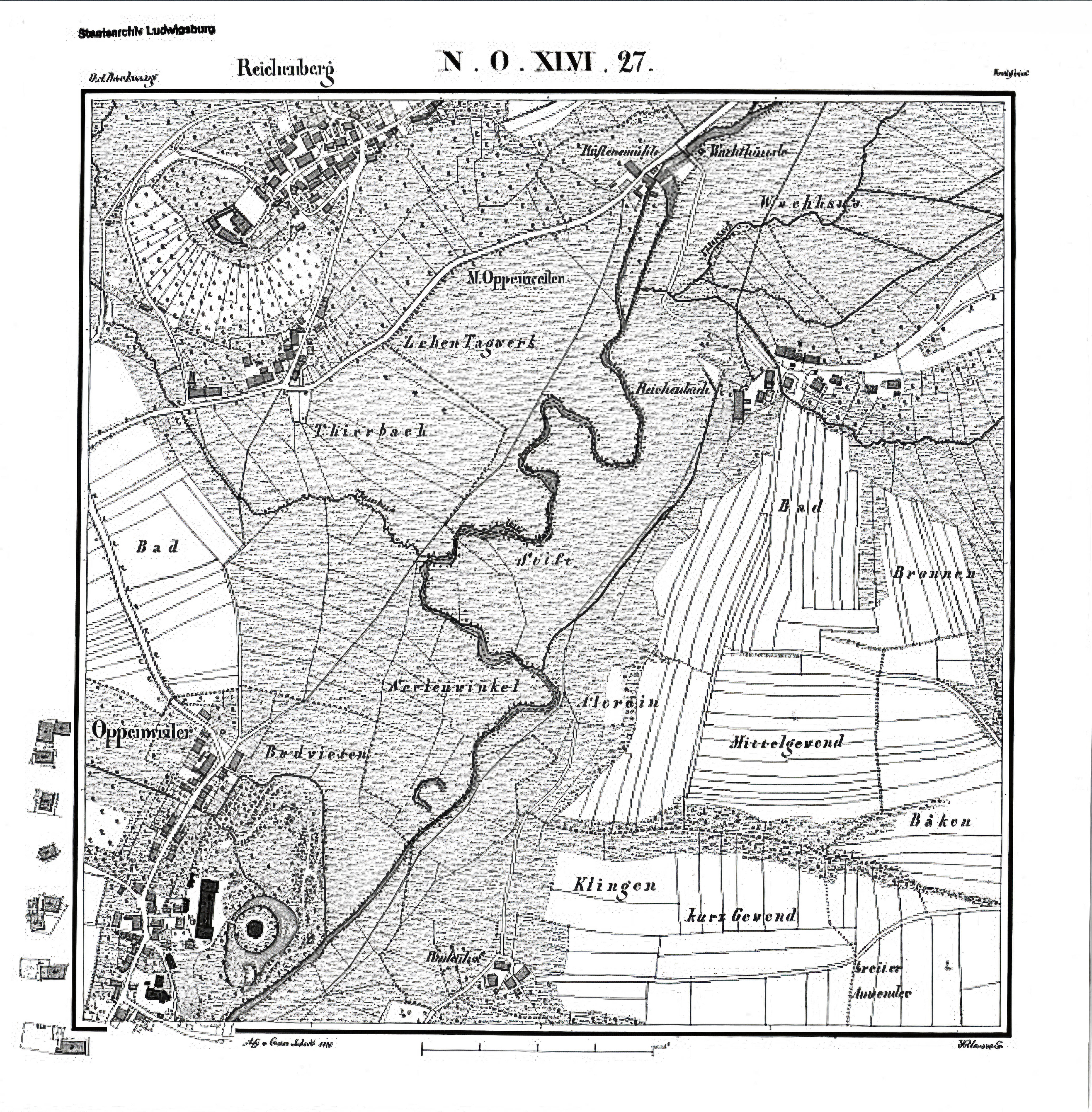 Karte 1831 Landesarchiv Lb