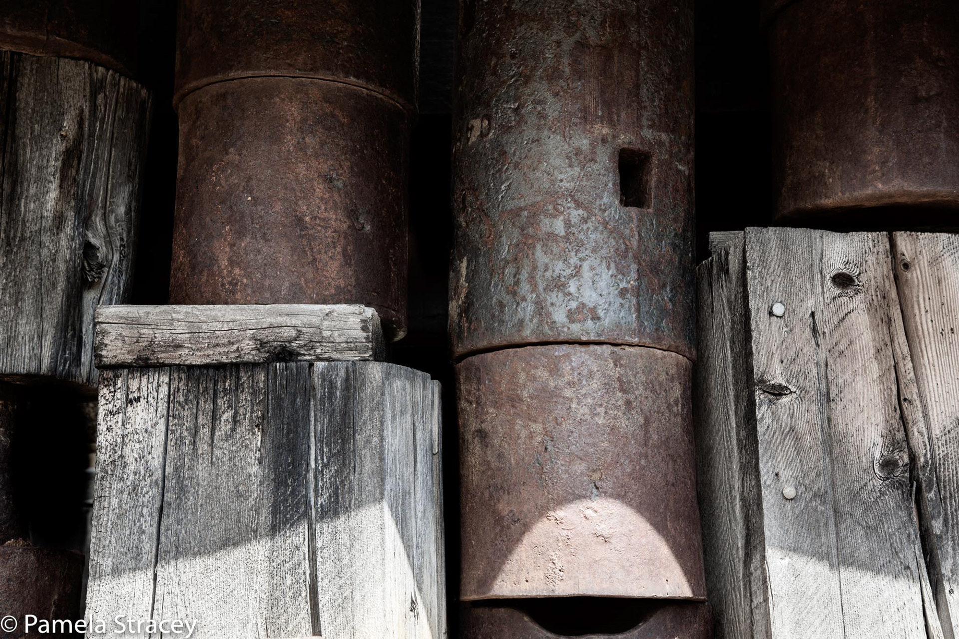 Abstract Metal and Wood stack