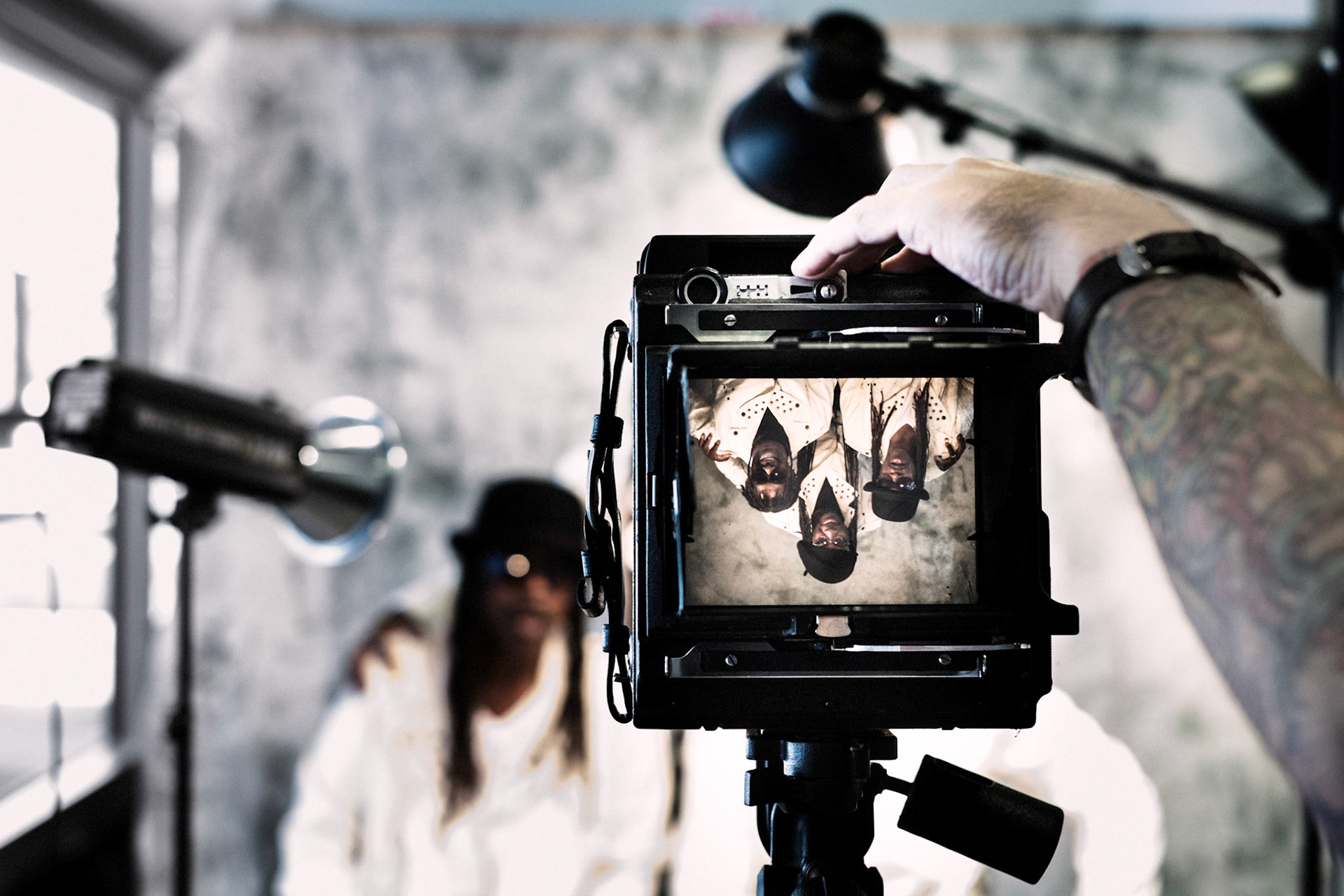 Death (being photographed by A Band Called Death co-director Jeff Howlett)