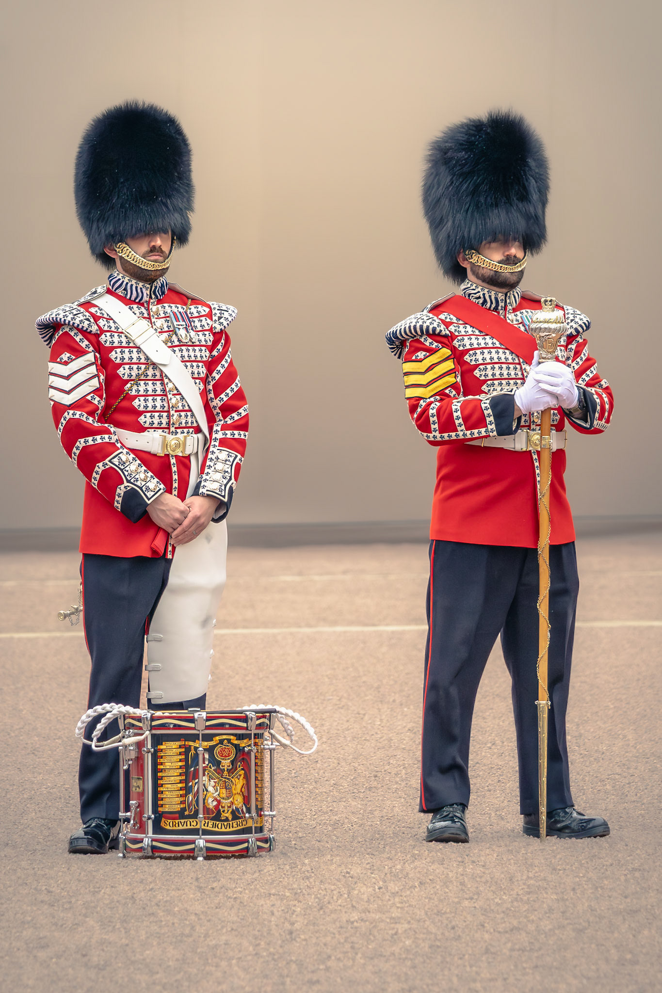 Two guards standing to atttention