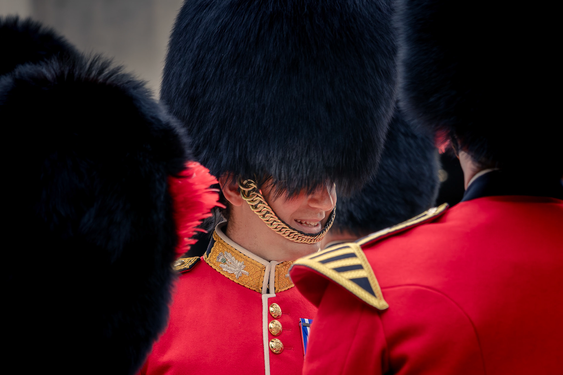 Inspecting uniforms