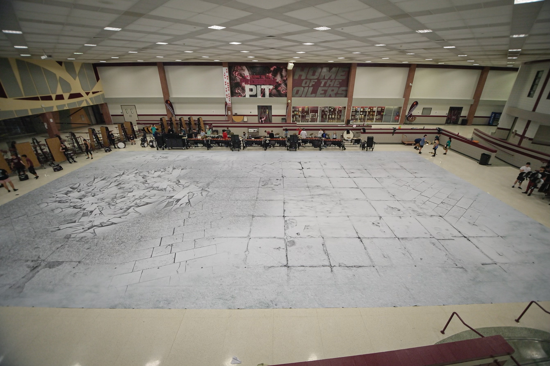 Drumline floor print.