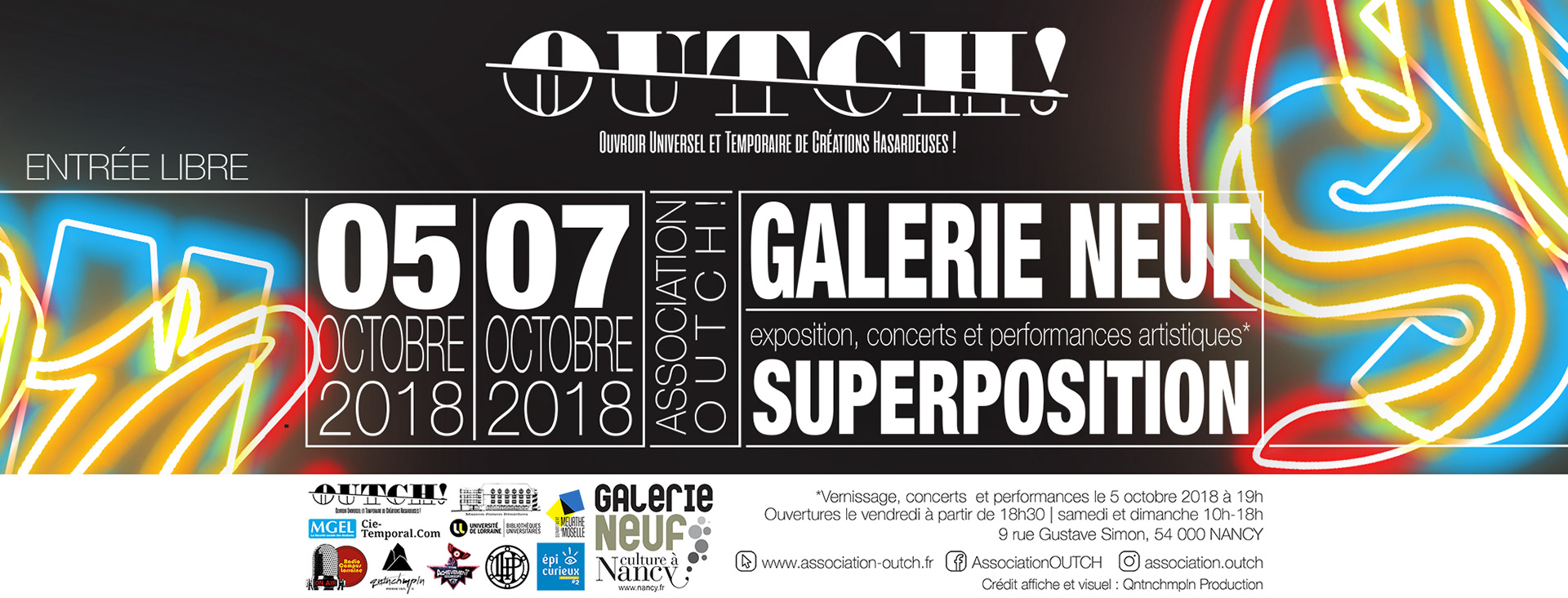 Bandeau du Cycle Superposition de OUTCH!, 2018