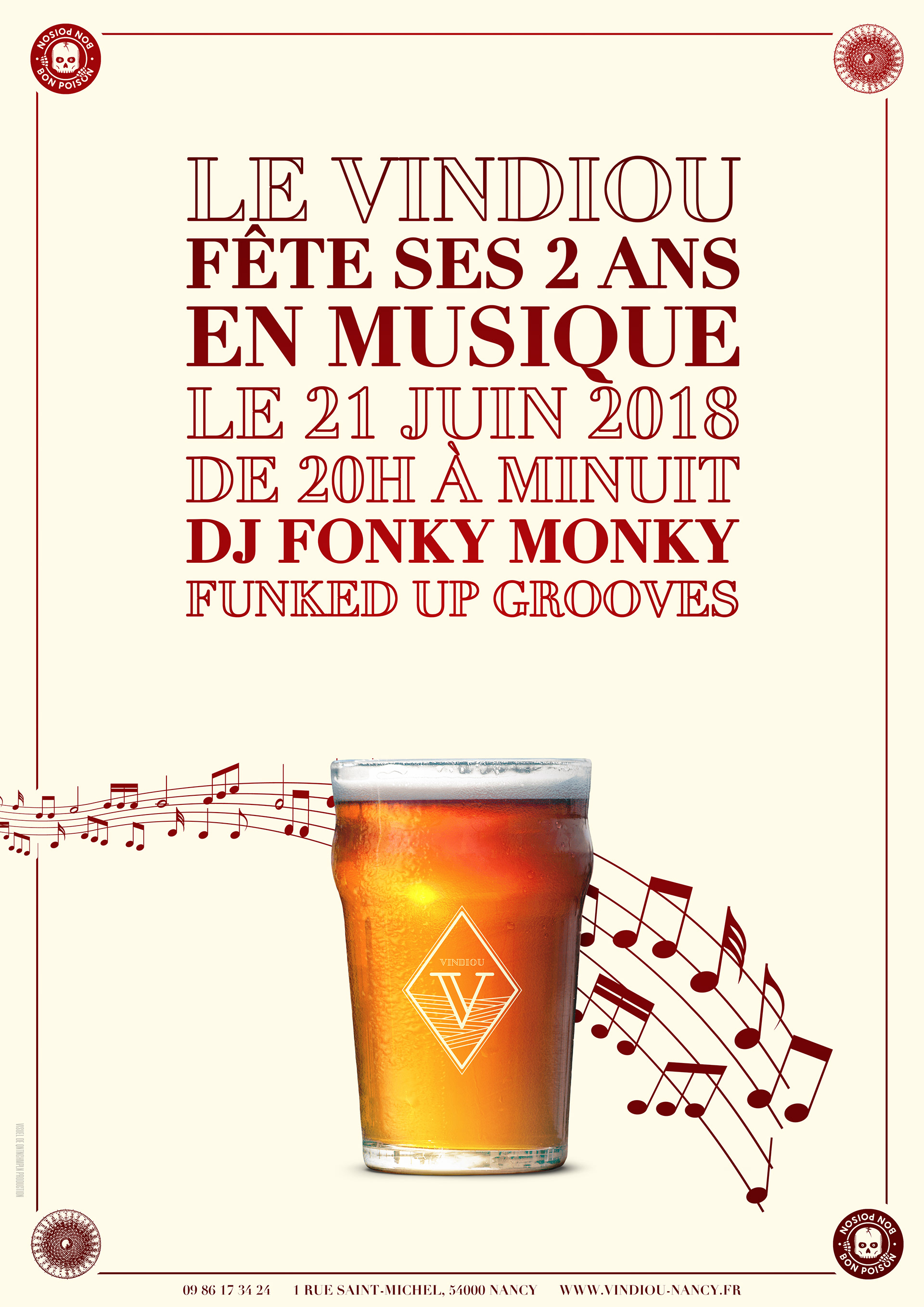 Affiche beige pour le Vindiou, 2017