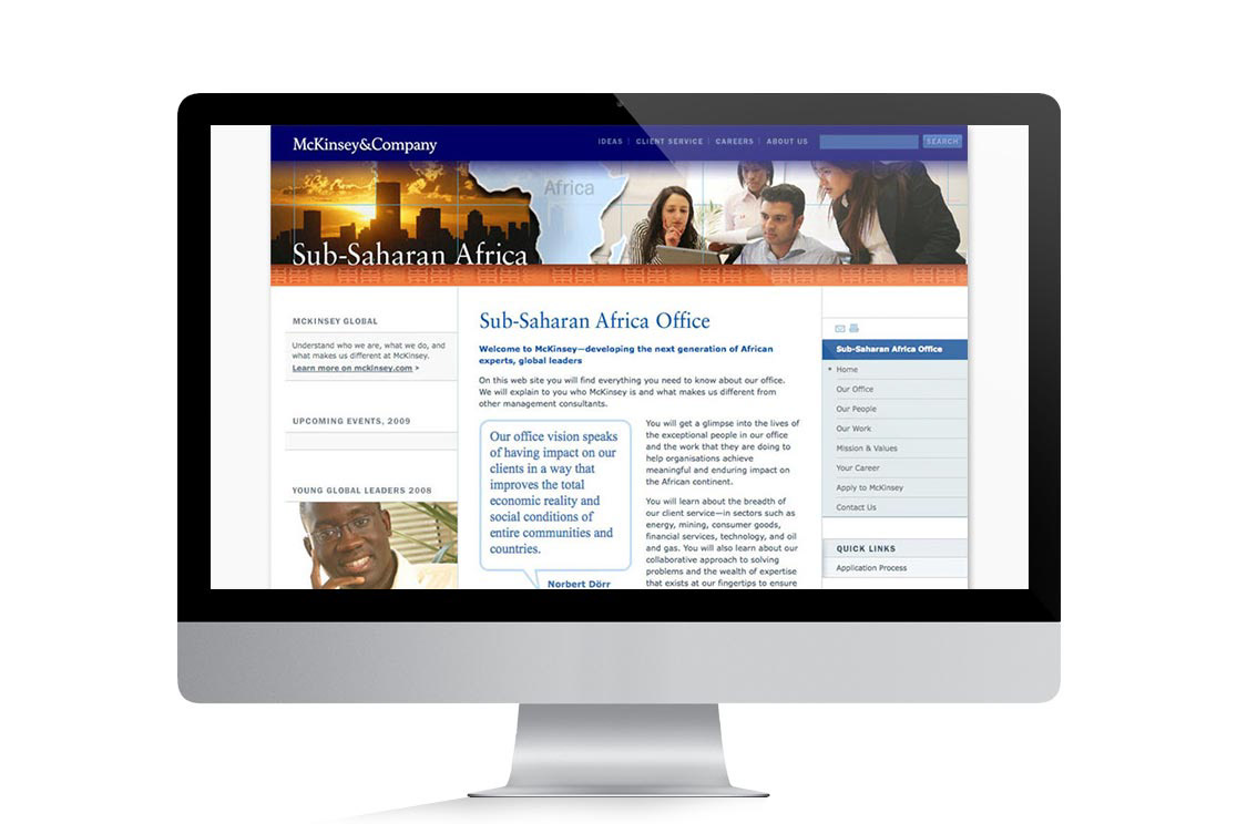 McKinsey & Co. - Johannesburg office website redesign