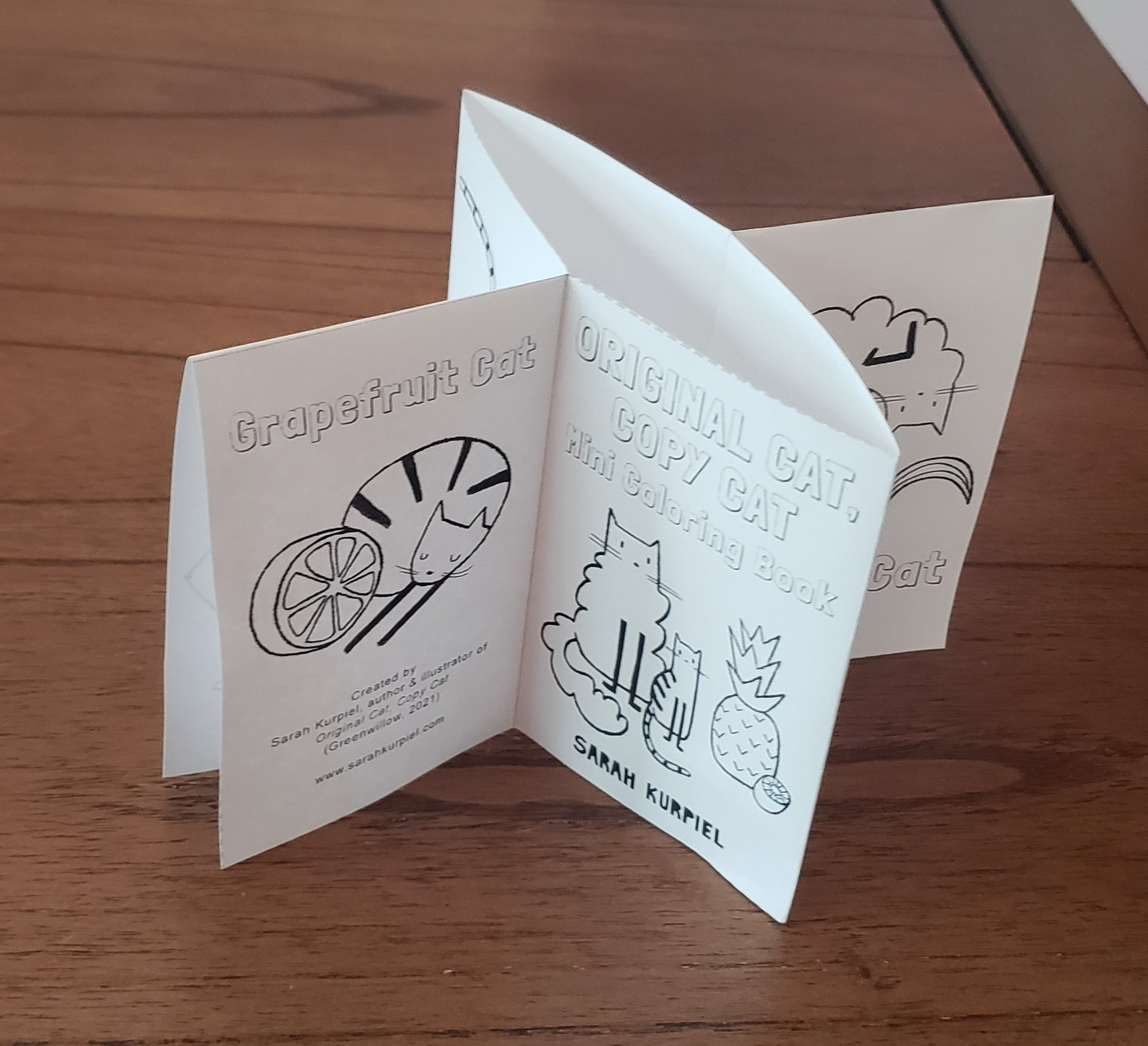 Mini coloring book folded back