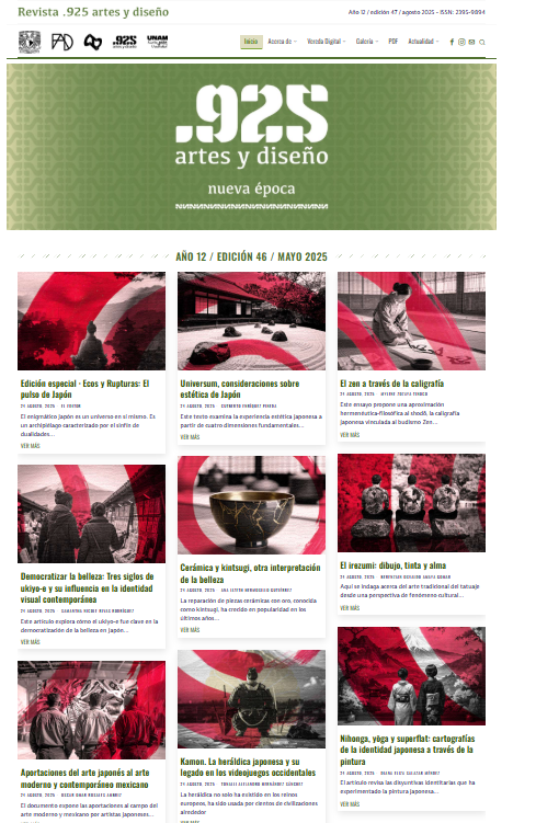 Primera página de la revista .925 artes y diseño