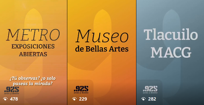 Tres reels, .925 en video, Tlacuilo MACG, Bellas artes y Metro