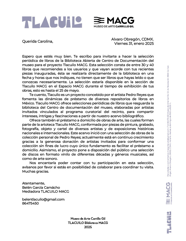 Ejemplo de carta membretada