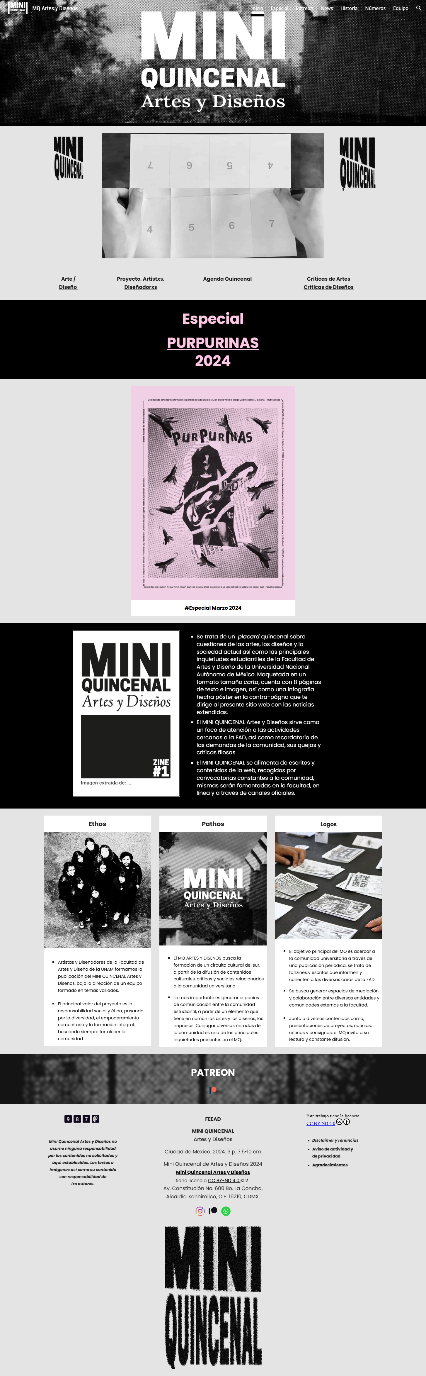 Web del Mini Quincenal Artes y Diseños