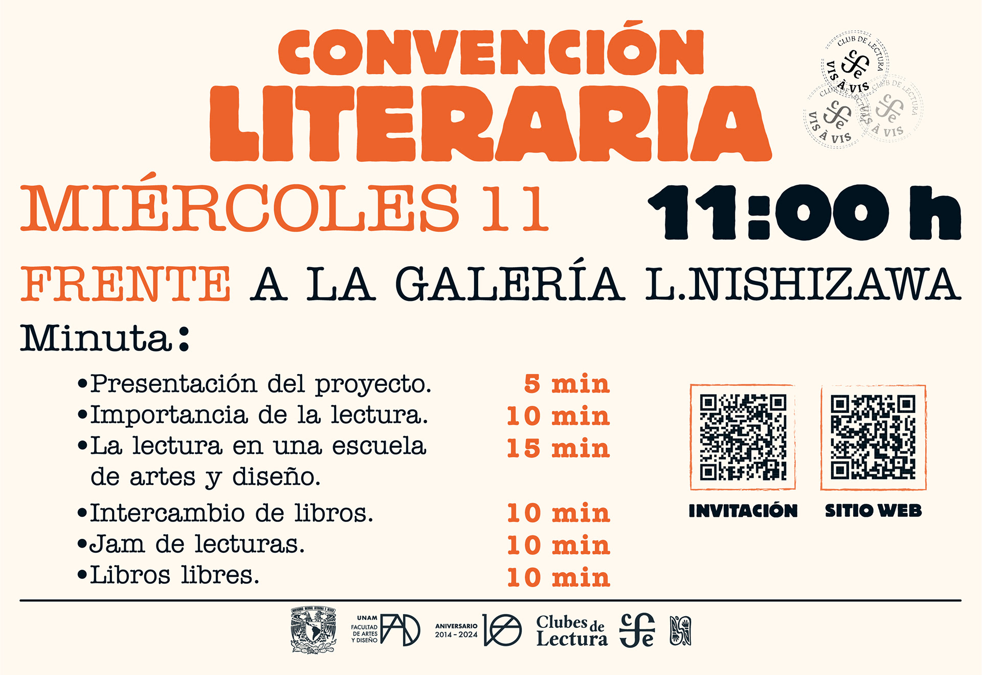 Muestras y mockups de una convención literaria