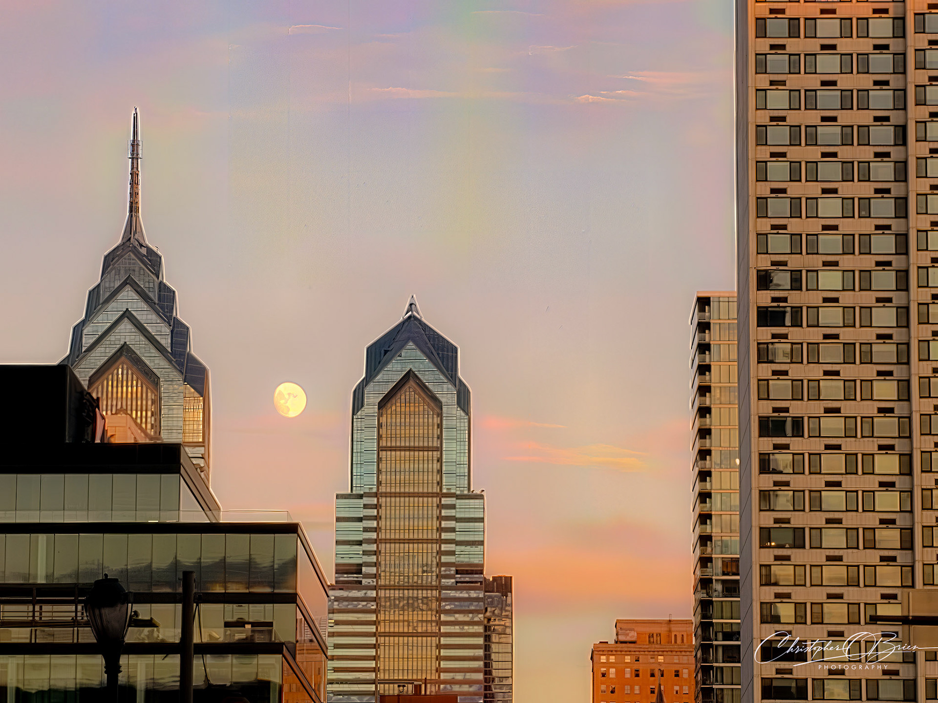 Moon Rise in Philly