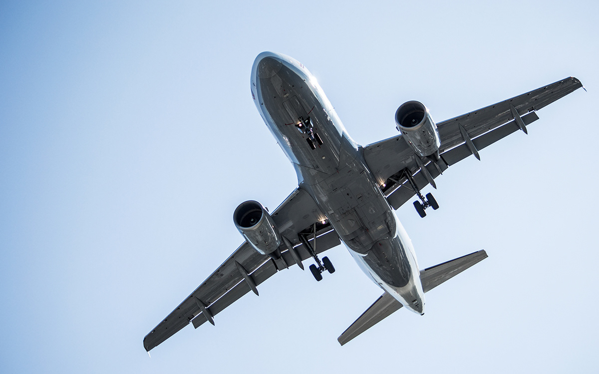 an Airbus landing in Berlin-Tegel, Germany
