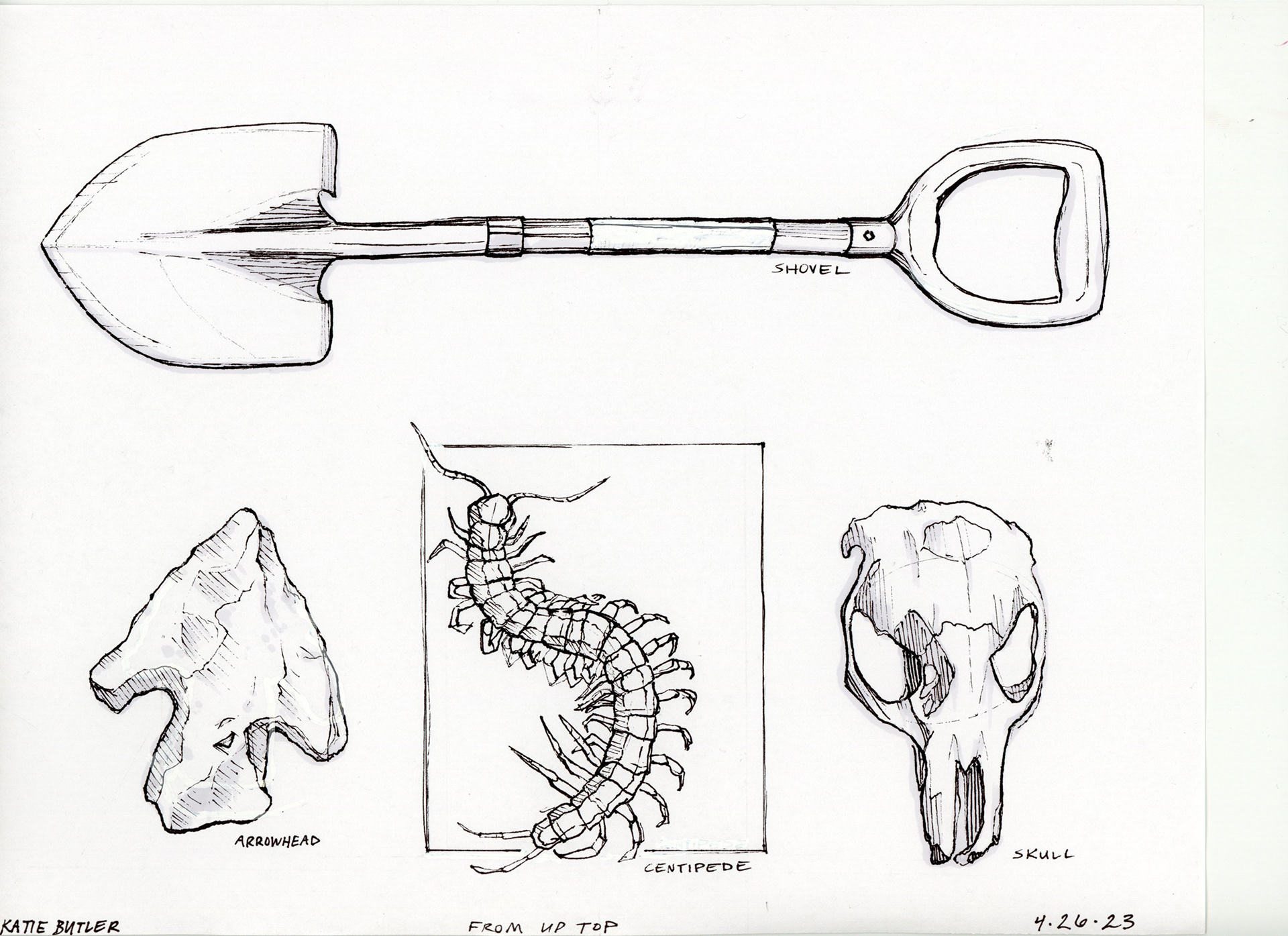 Study Page with Prompt: "From Up Top"