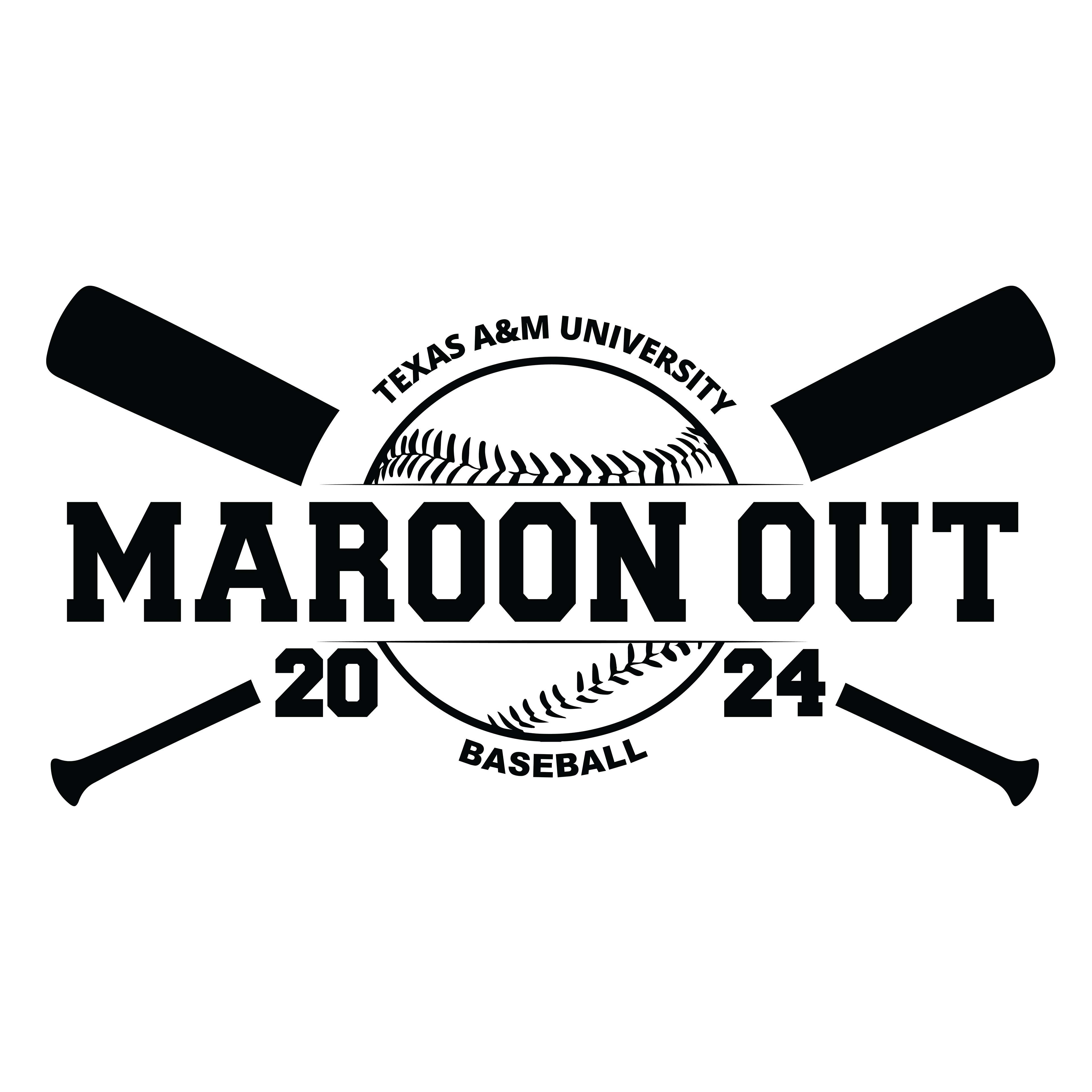 Maroon Out Baseball Design