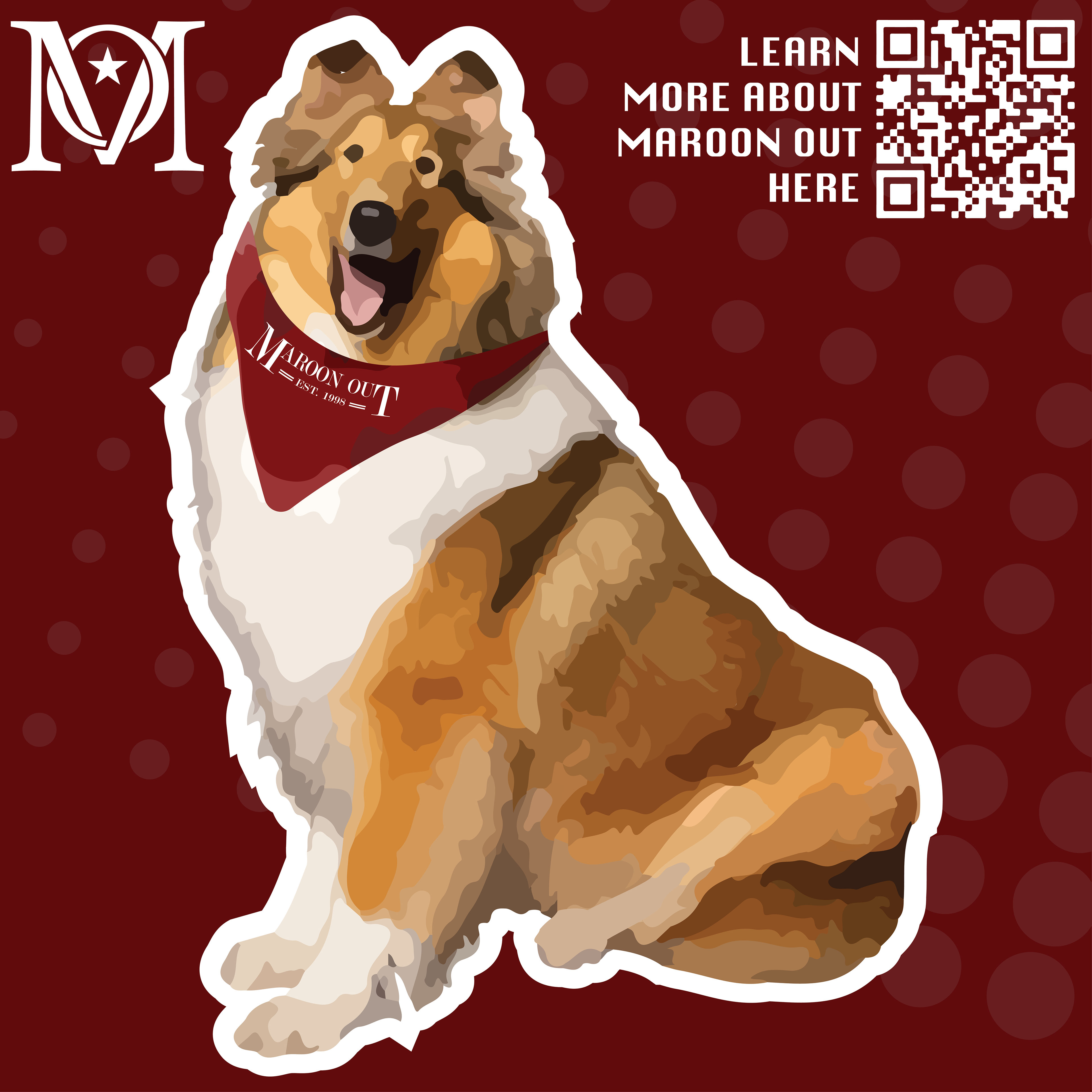 Maroon Out Dog Sticker