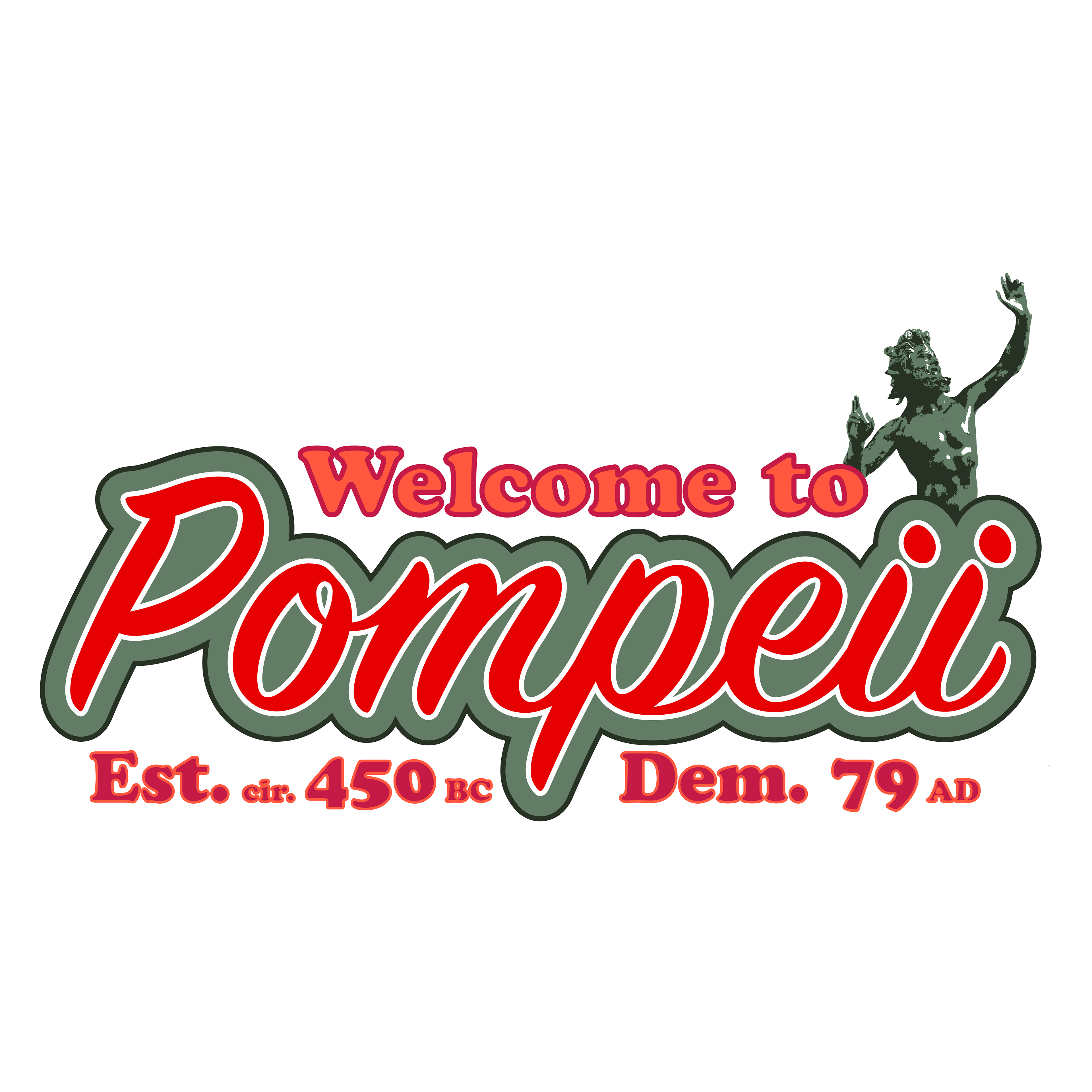 Pompeii Postcard Sticker