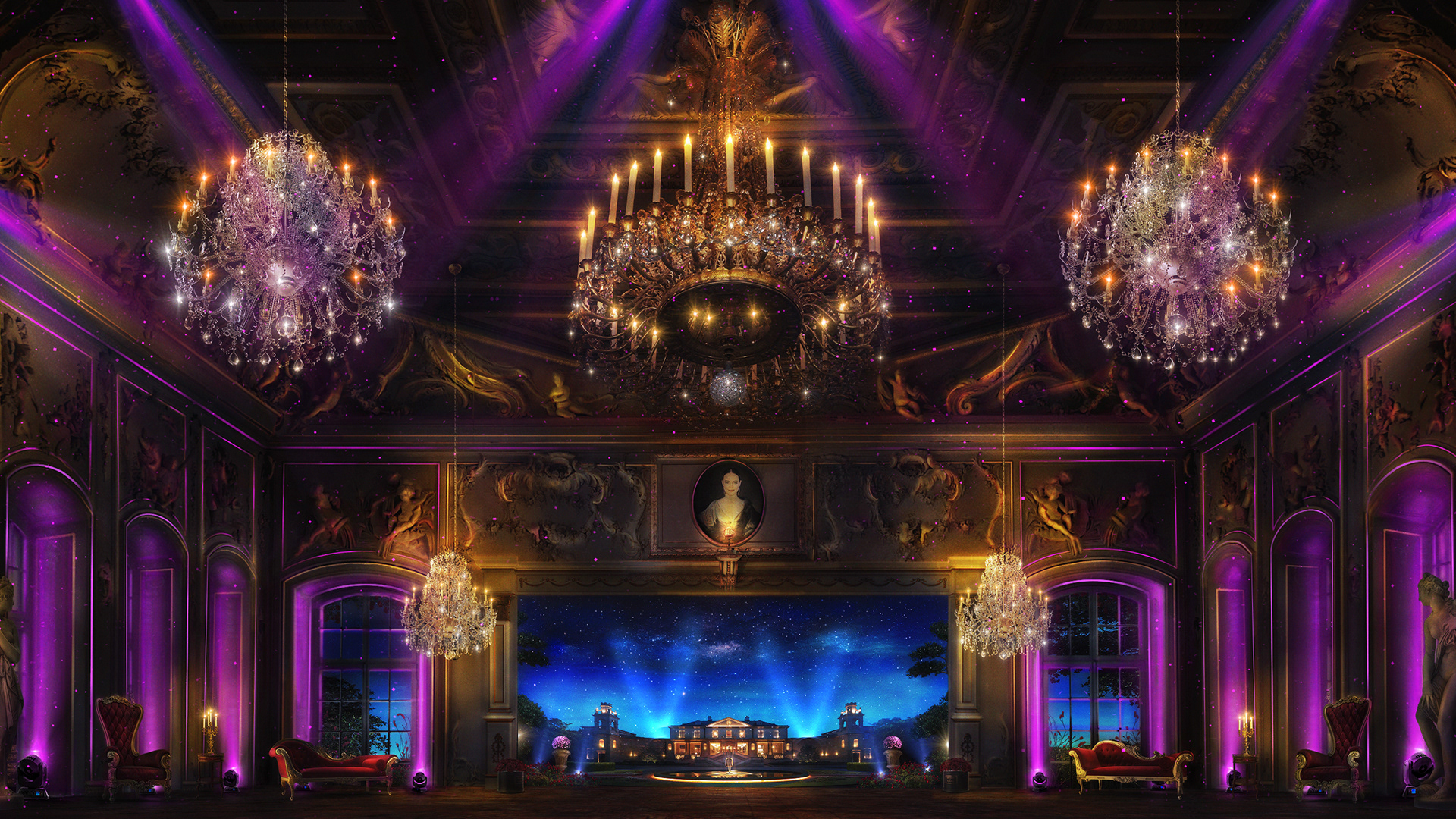 Frame telão central Paolla Oliveira e Leandro Azevedo Valsa Super Dança dos Famosos 2021