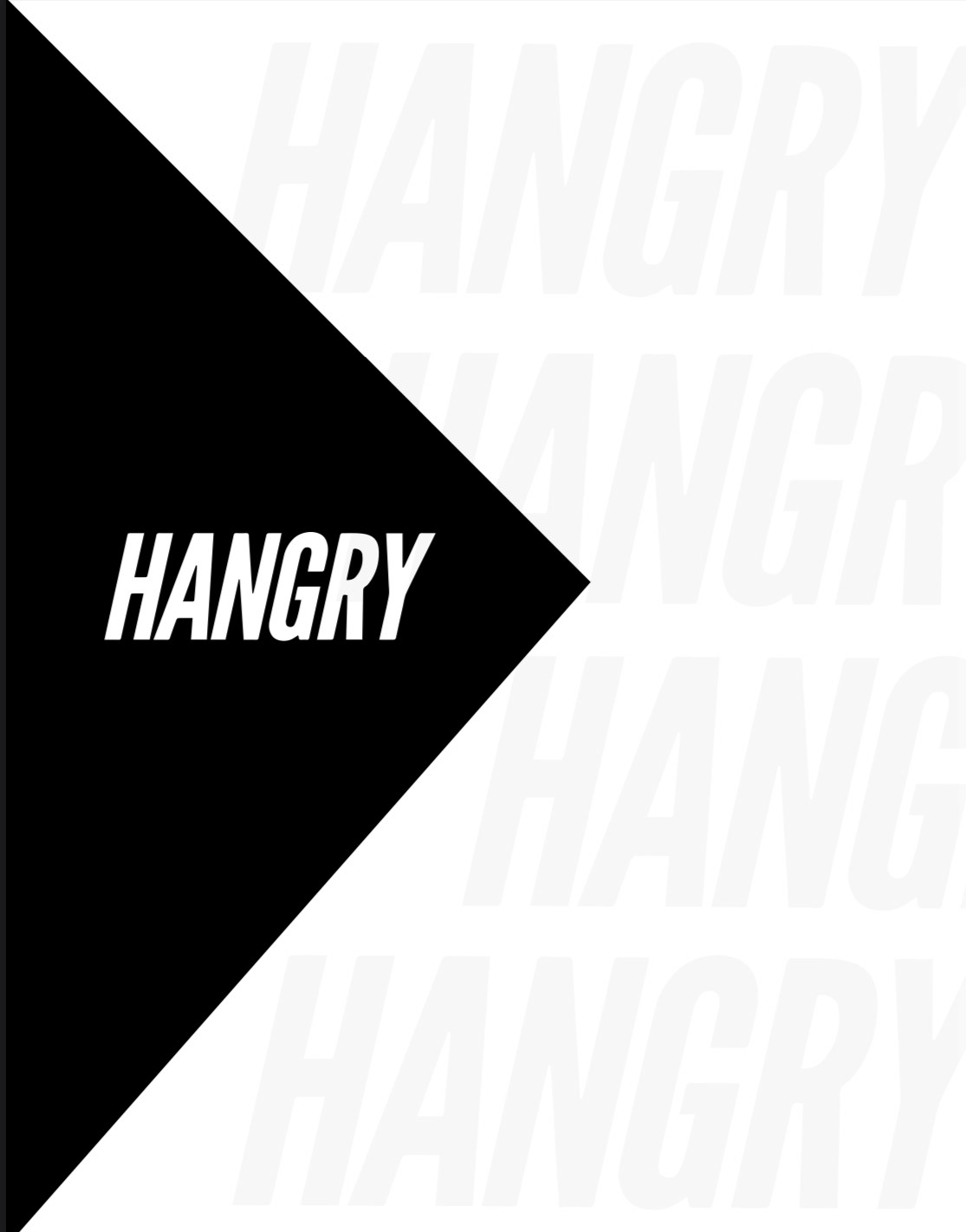 "HANGRY" Menu (back). Created using Illustrator