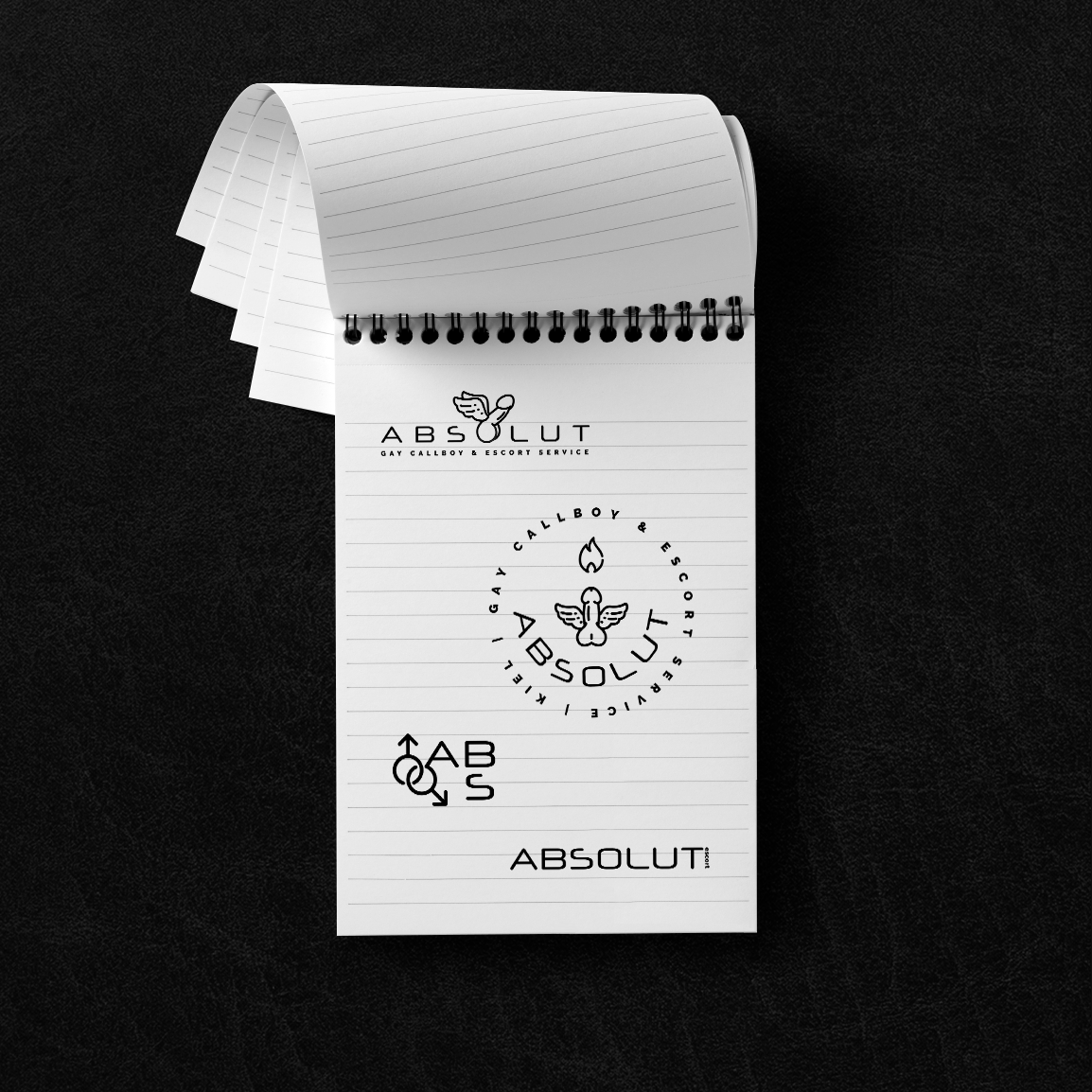 ABSOLUTescort | Alle 4 Versionen des Logos für verschiedene Anwendungsbereiche