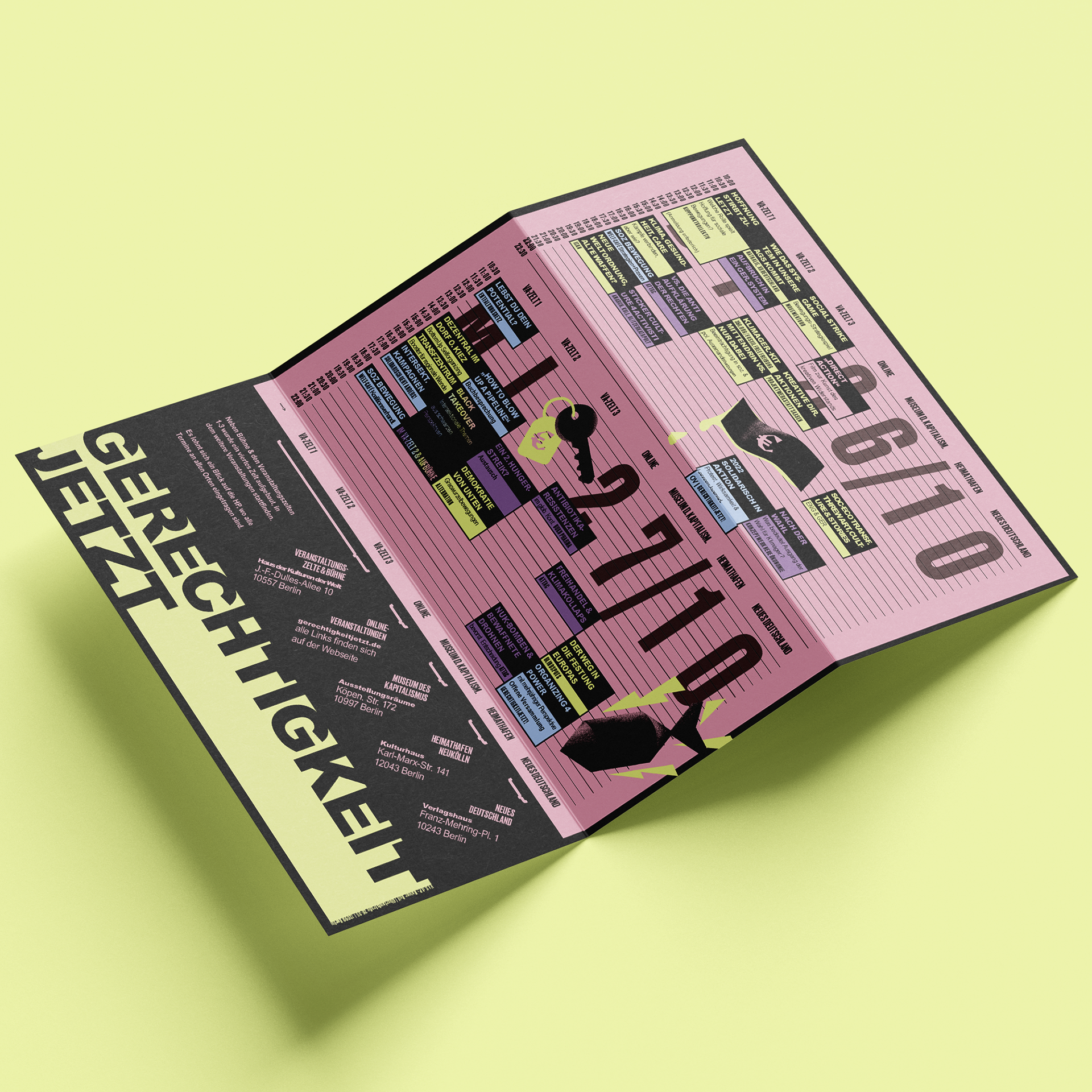 Konferenz der Visionen |  Timetable als Flyer - Rückseite ausgeklappt