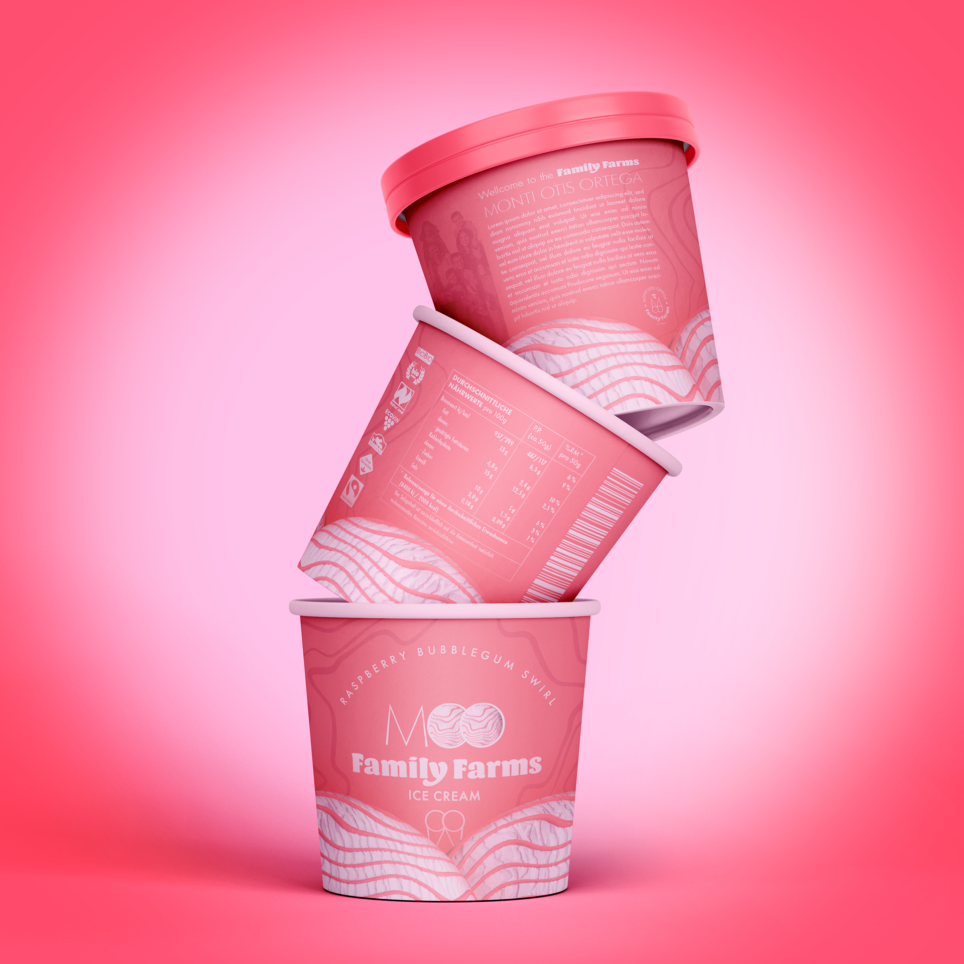 MOO Family Farms Ice Cream | Verpackungsdesign