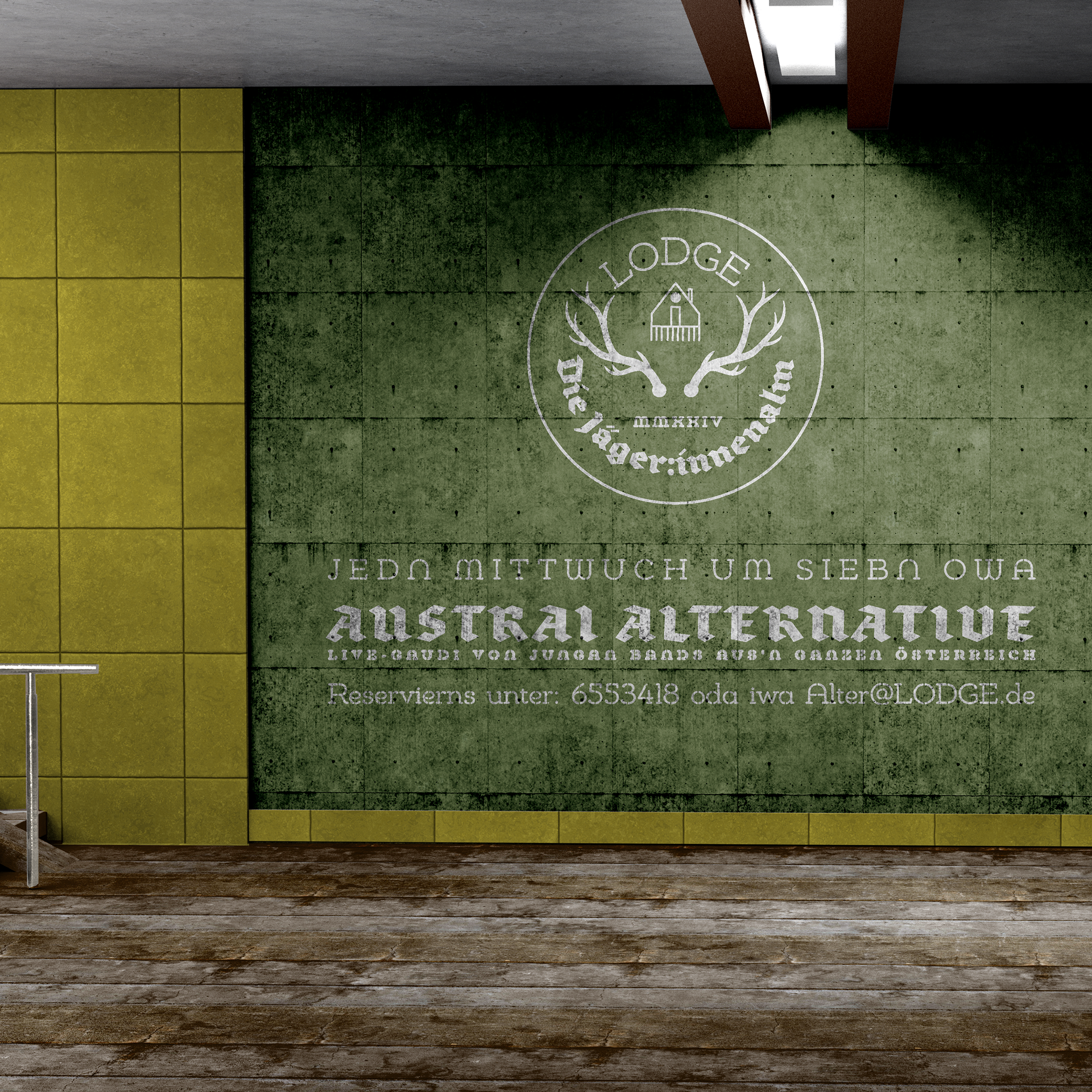 LODGE | Außenwerbung (Negativ-Stencil)