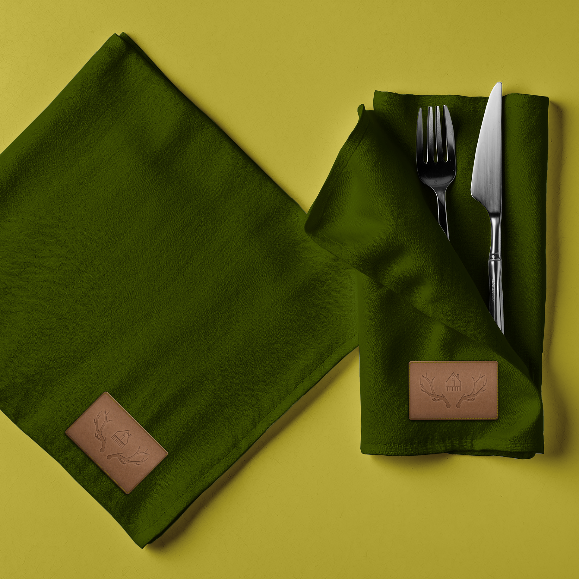LODGE | Serviette mit Lederlabel