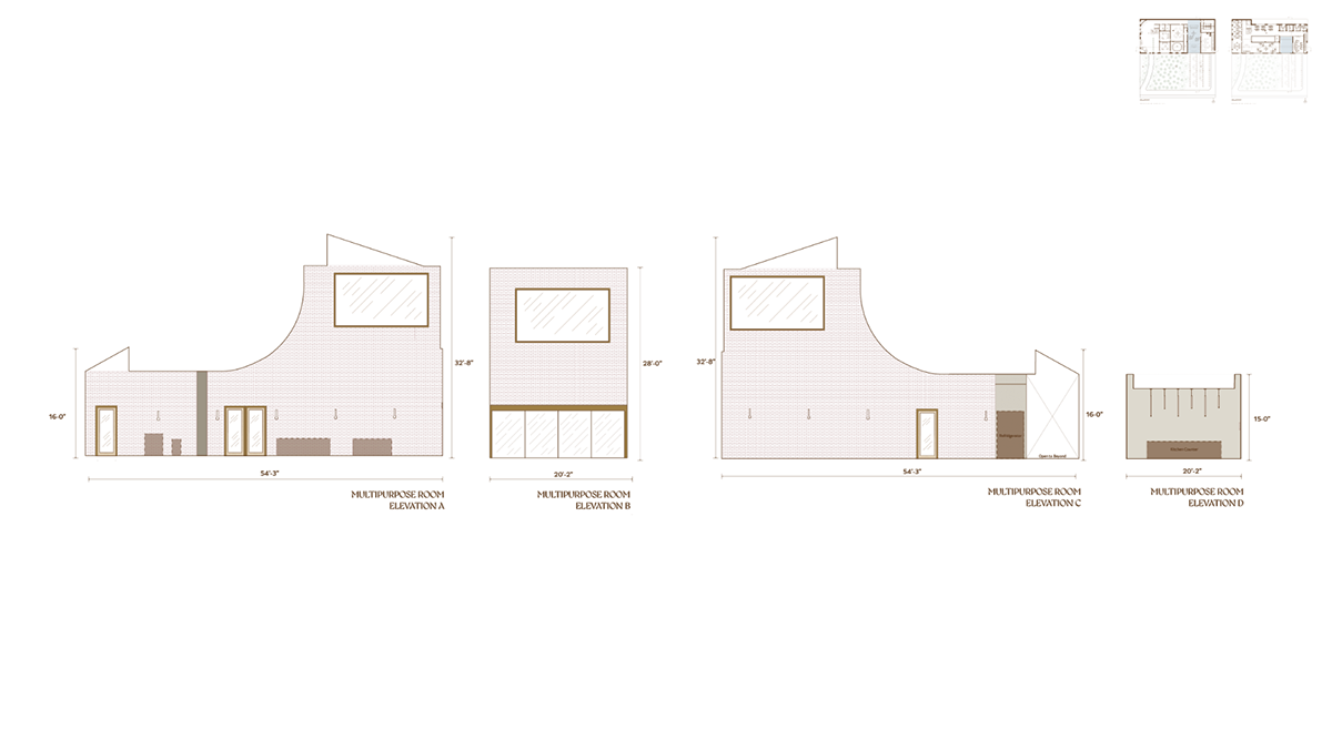 Interior Elevation of the Multipurpose Room