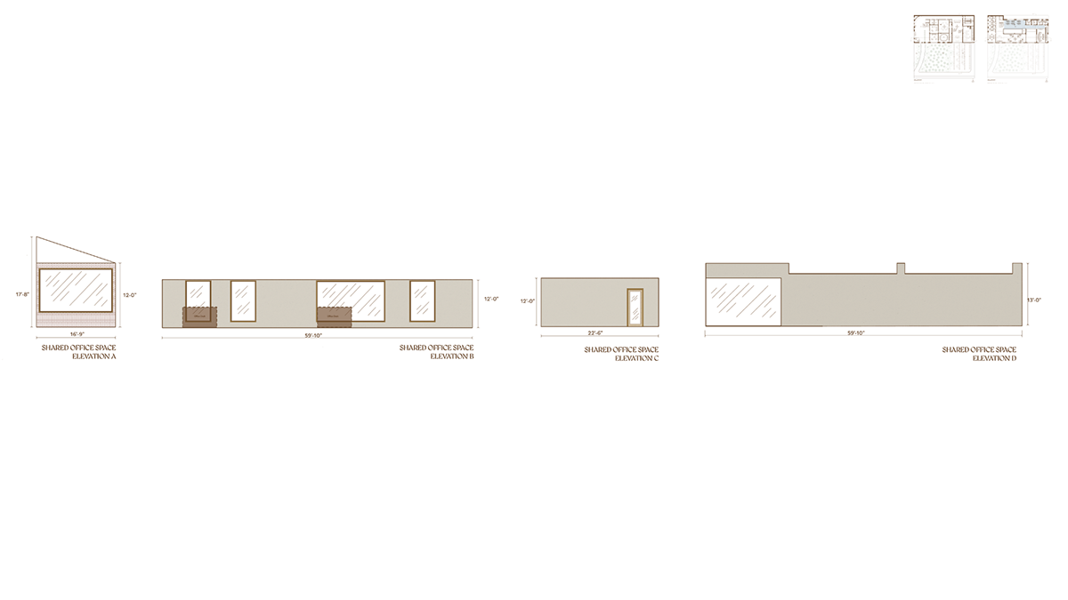 Interior Elevation of the Shared Office Space