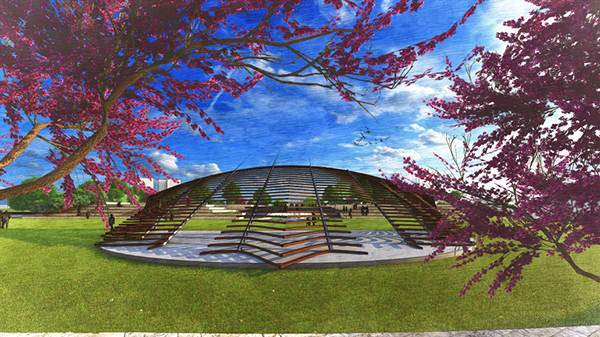 Site Terracing Onlooking the Retention Pond and STAR Pavilion