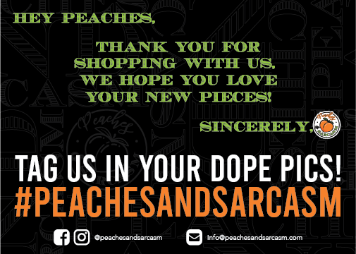 Peaches & Sarcasm Thank You Card (Back)