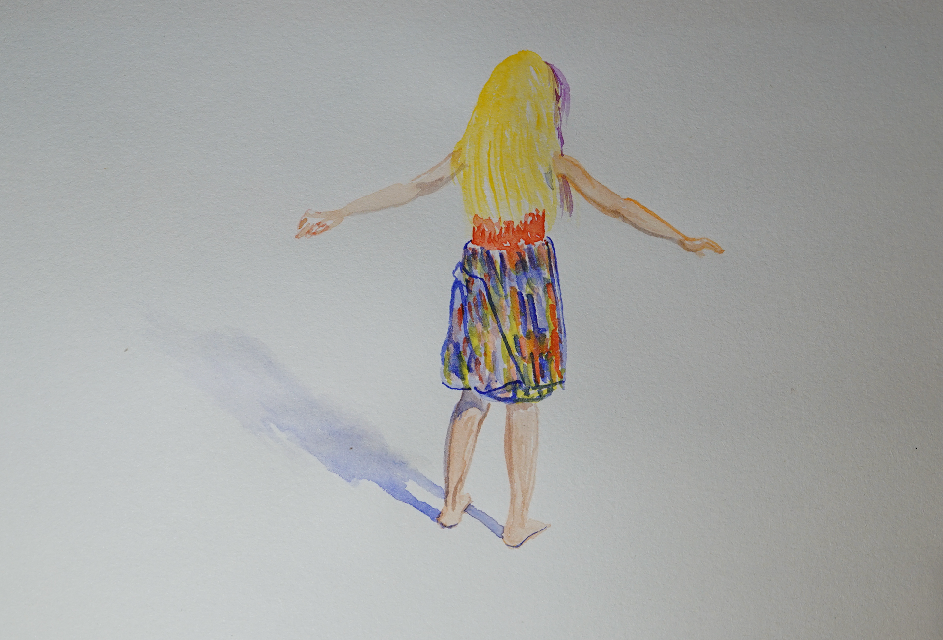 Watercolour painting for an individual animated frame